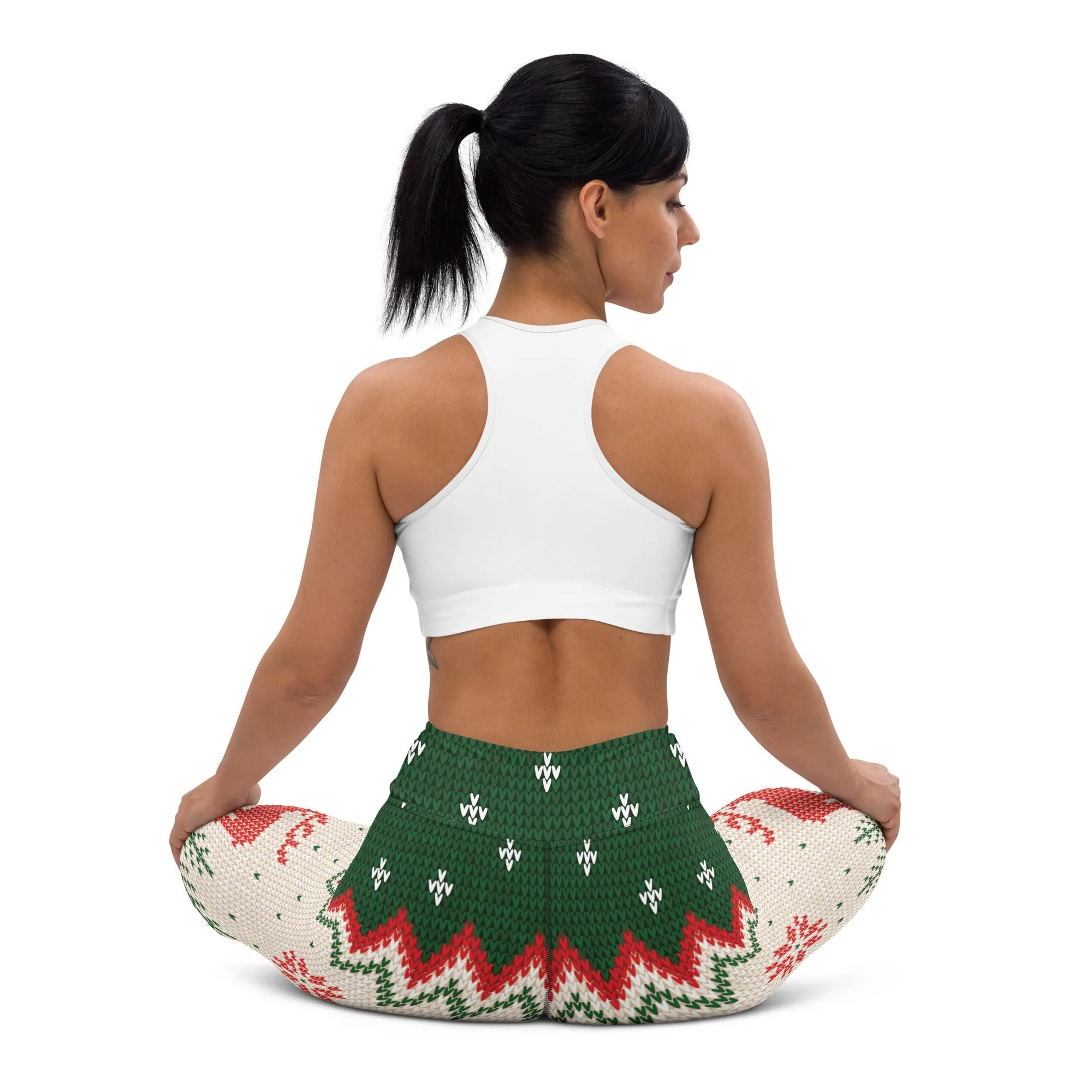 Knitted Print Ugly Christmas Yoga Leggings