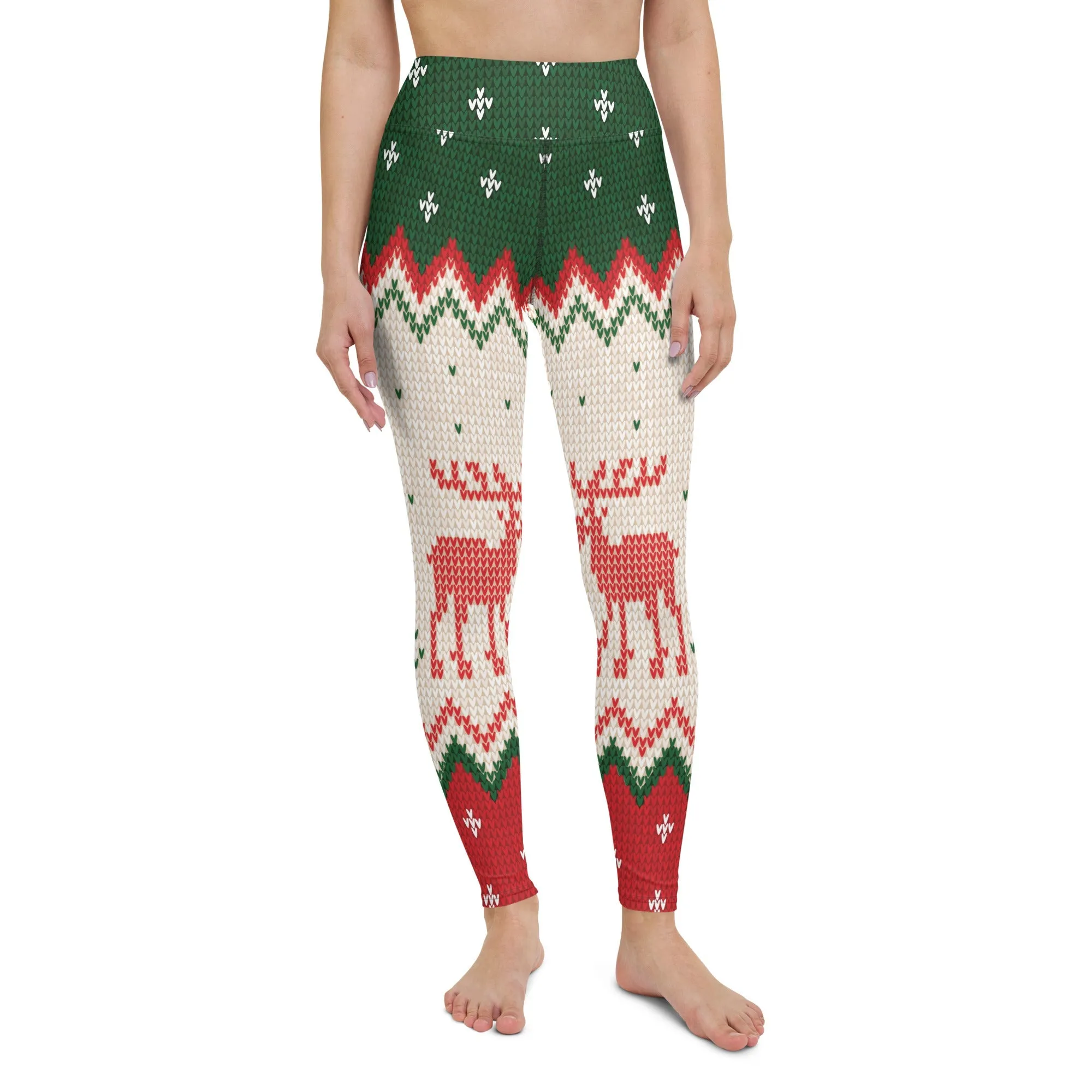 Knitted Print Ugly Christmas Yoga Leggings