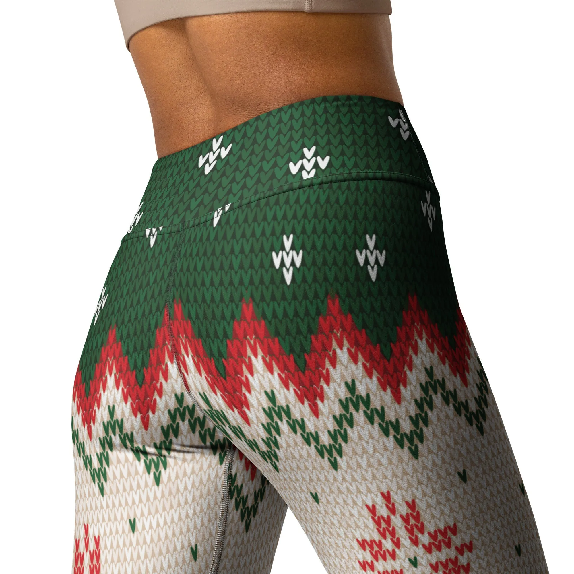 Knitted Print Ugly Christmas Yoga Leggings