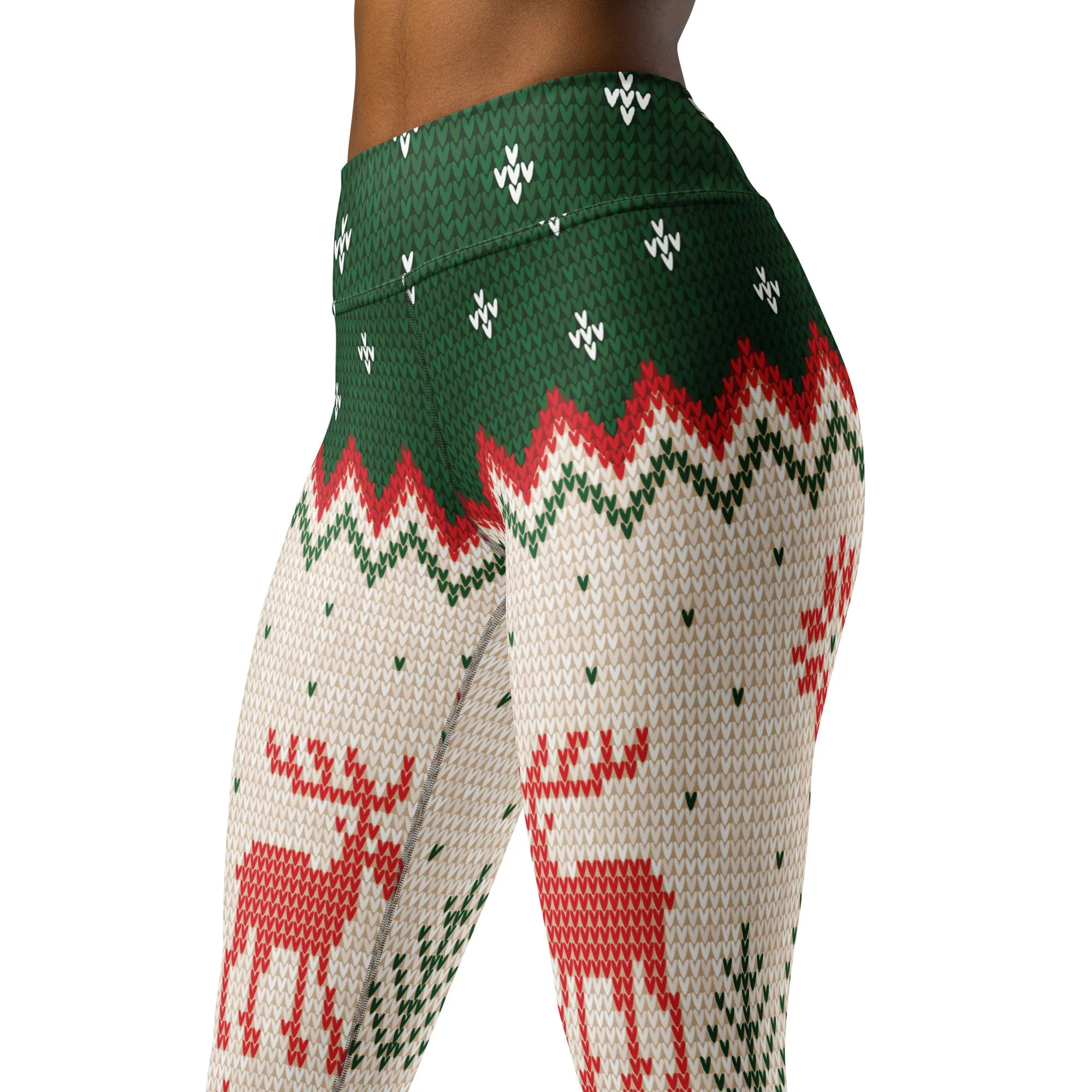 Knitted Print Ugly Christmas Yoga Leggings