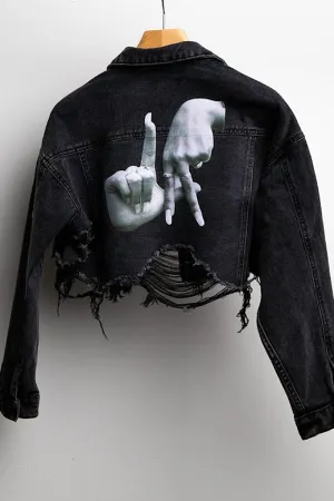 LA Hands Jean Jacket | Black