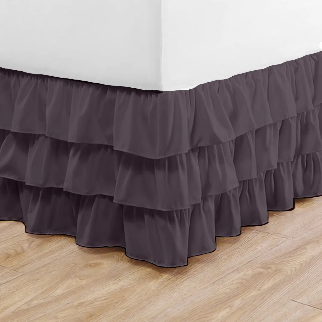 Lavender Multi Ruffle Bed Skirt Comfy Solid