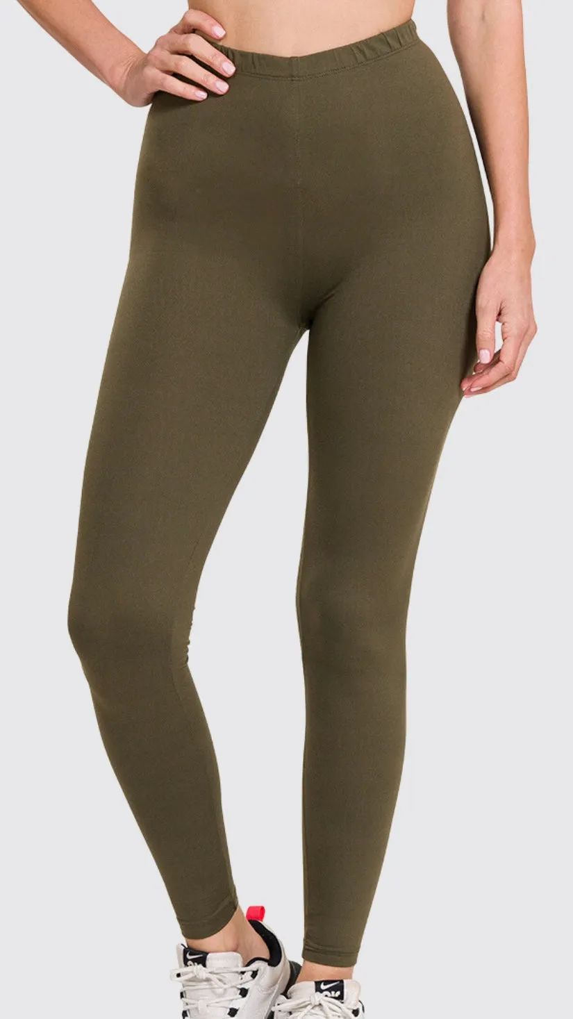 Legging pleine longueur vert olive