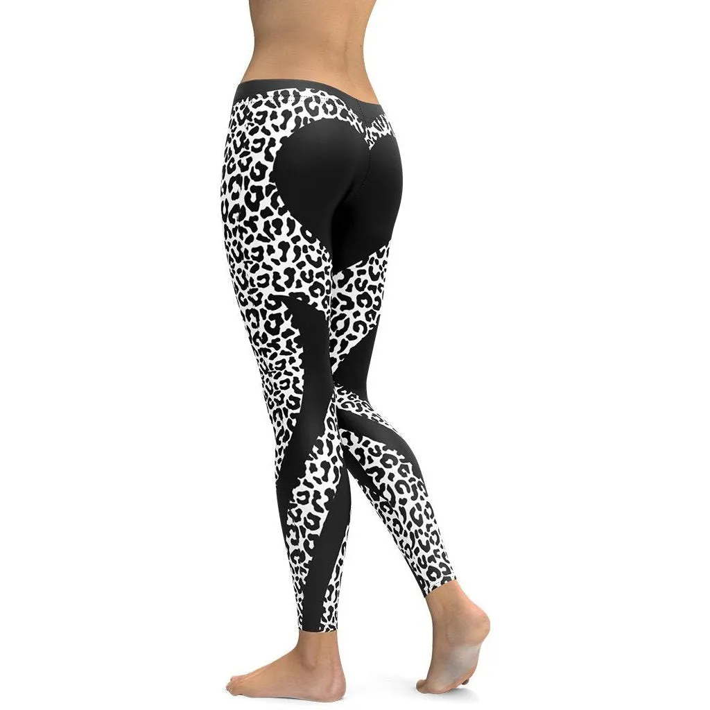 Leopard Heart Shaped Leggings