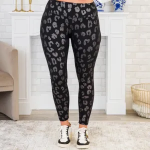 Let's Go Leopard Leggings, Black