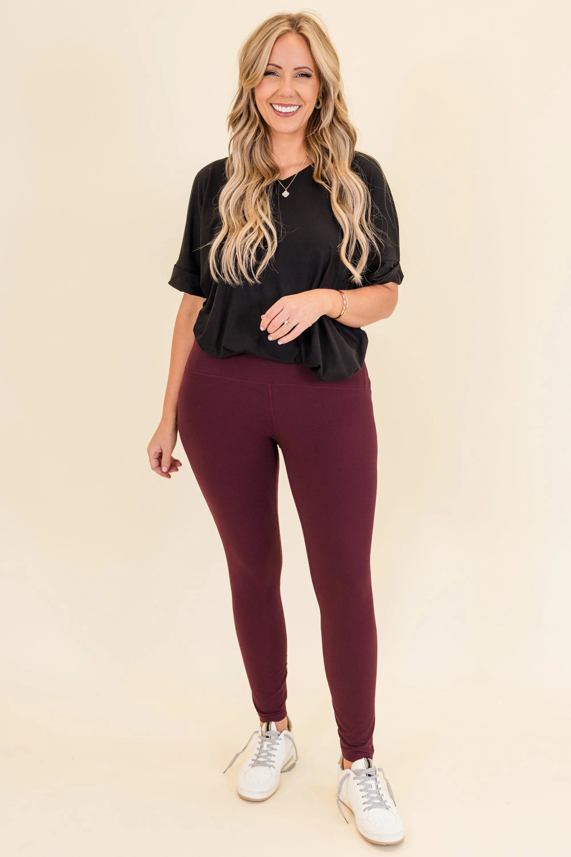 Let's Groove Leggings, Cassis