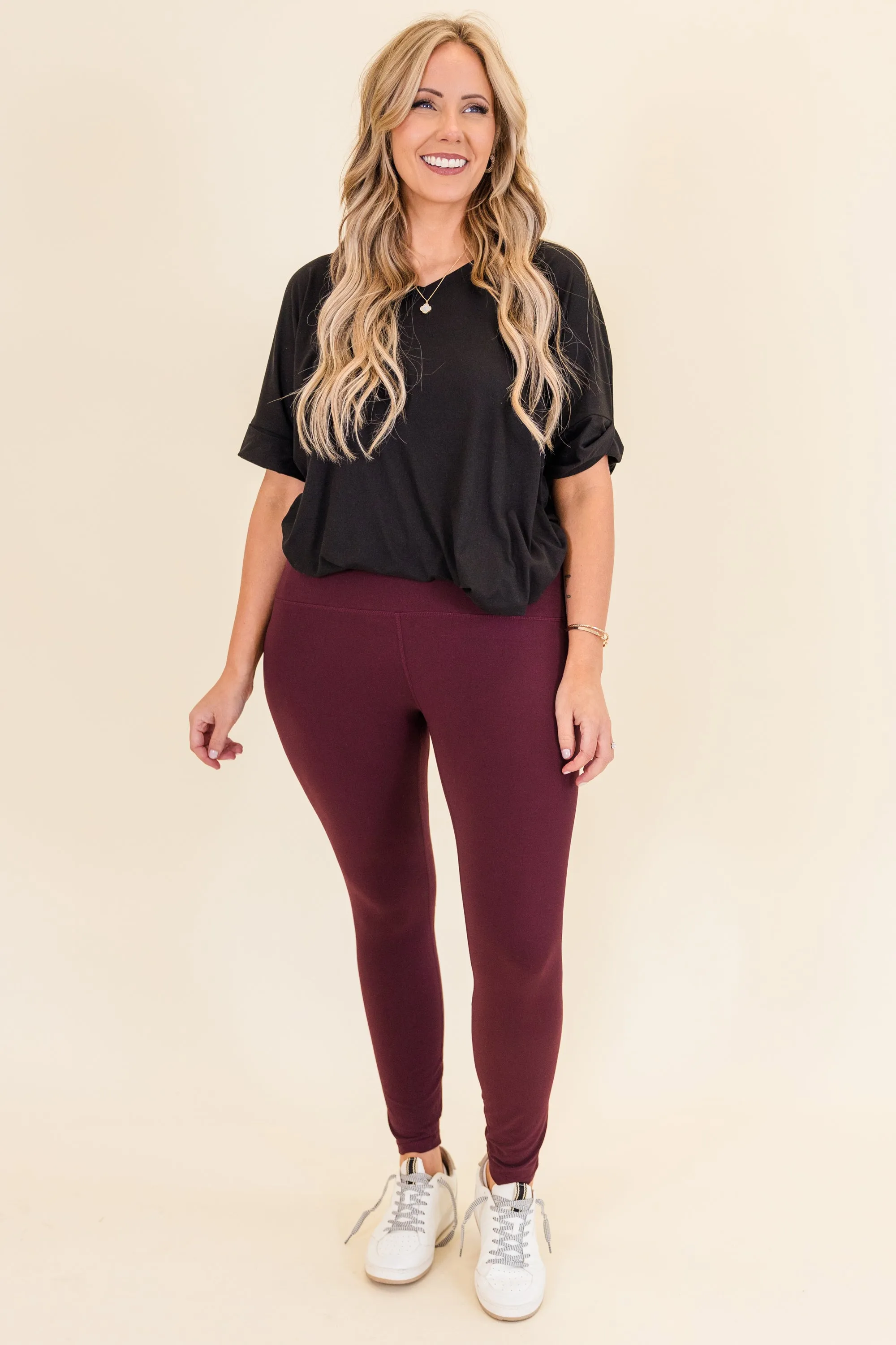 Let's Groove Leggings, Cassis