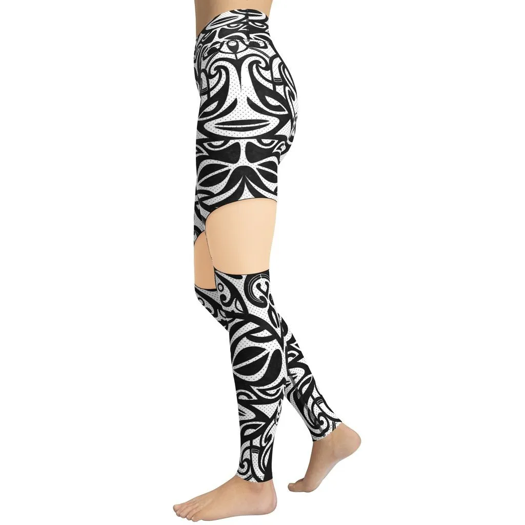 Light Tone Cute Suspenders Yoga Leggings