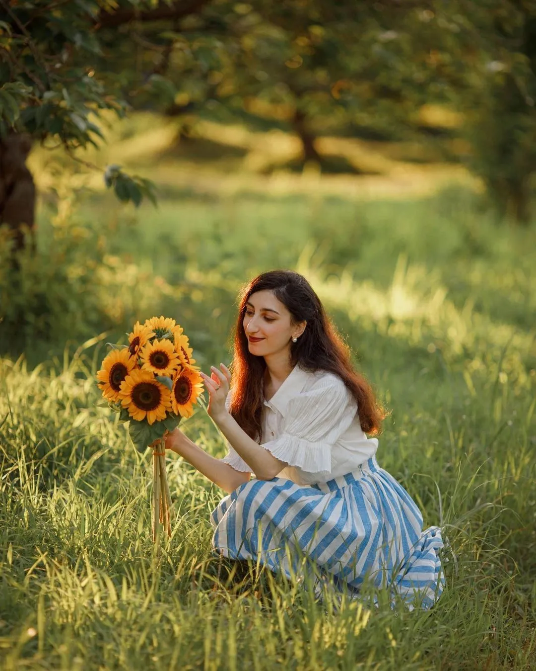 Lily of the valley 11 | Striped linen skirt