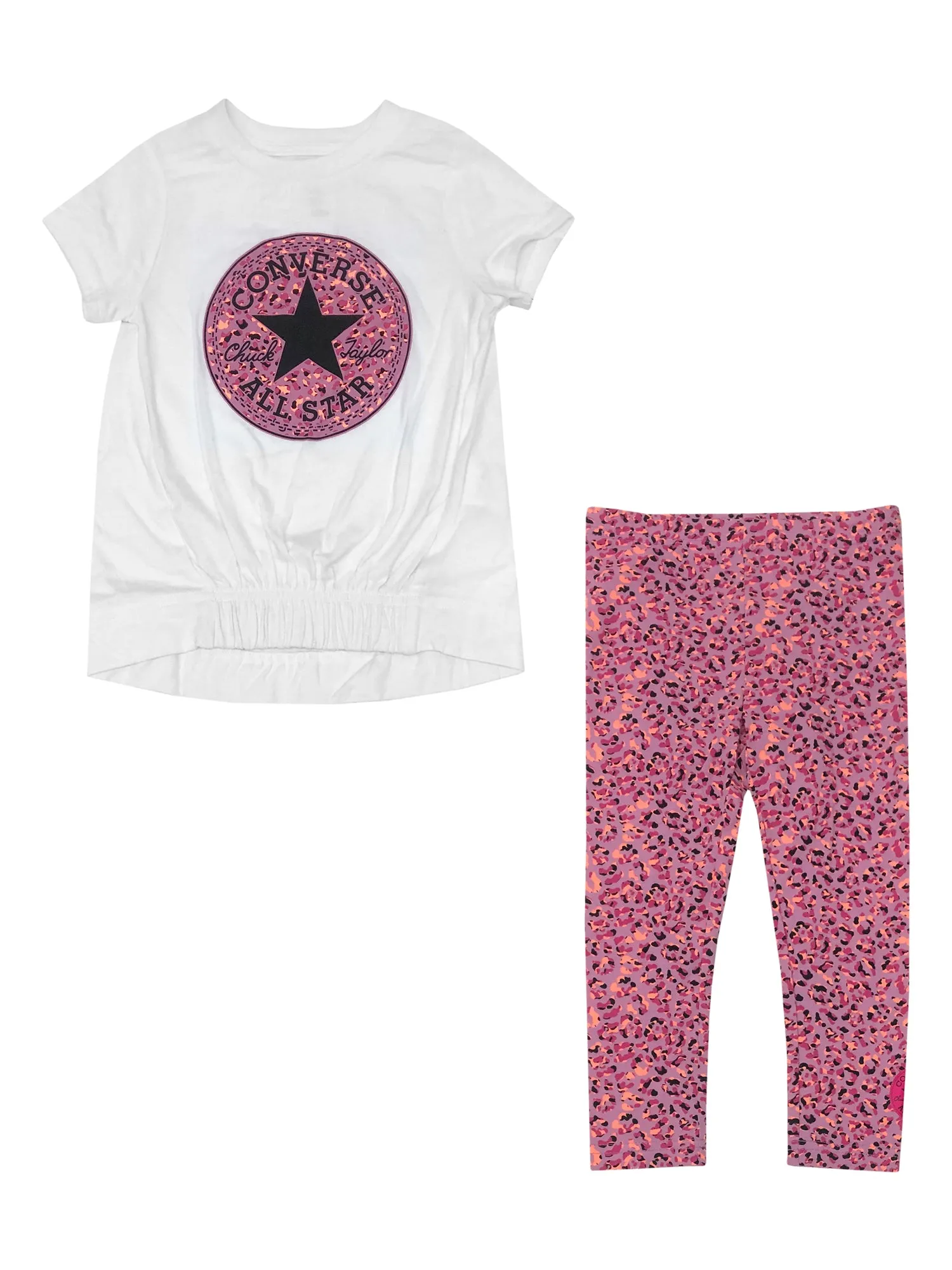 LITTLE GIRLS CONVERSE ALL OVER PRINT LEGGINGS & T-SHIRT SET - CLEARANCE