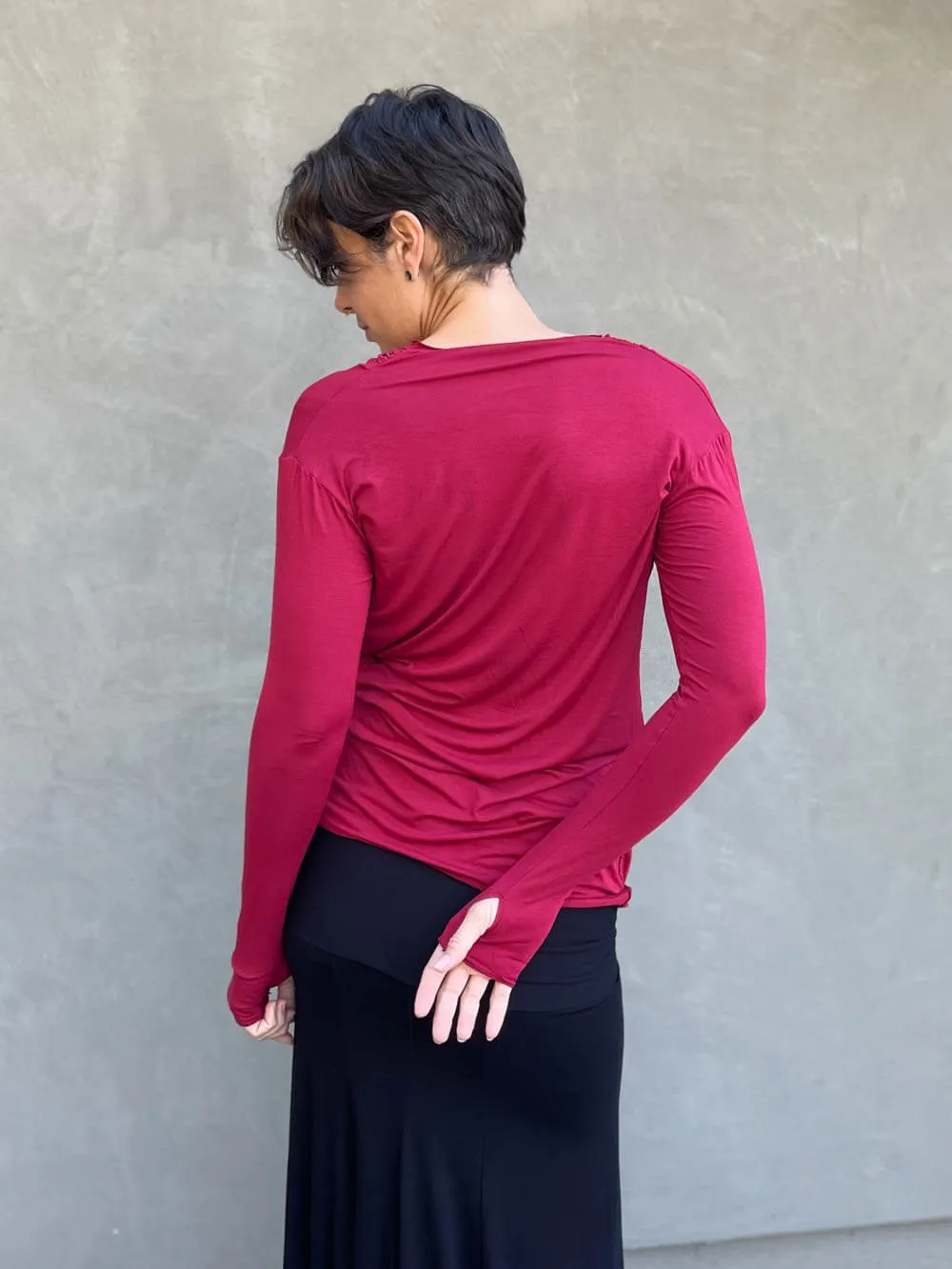 Long Sleeve Waterfall Top