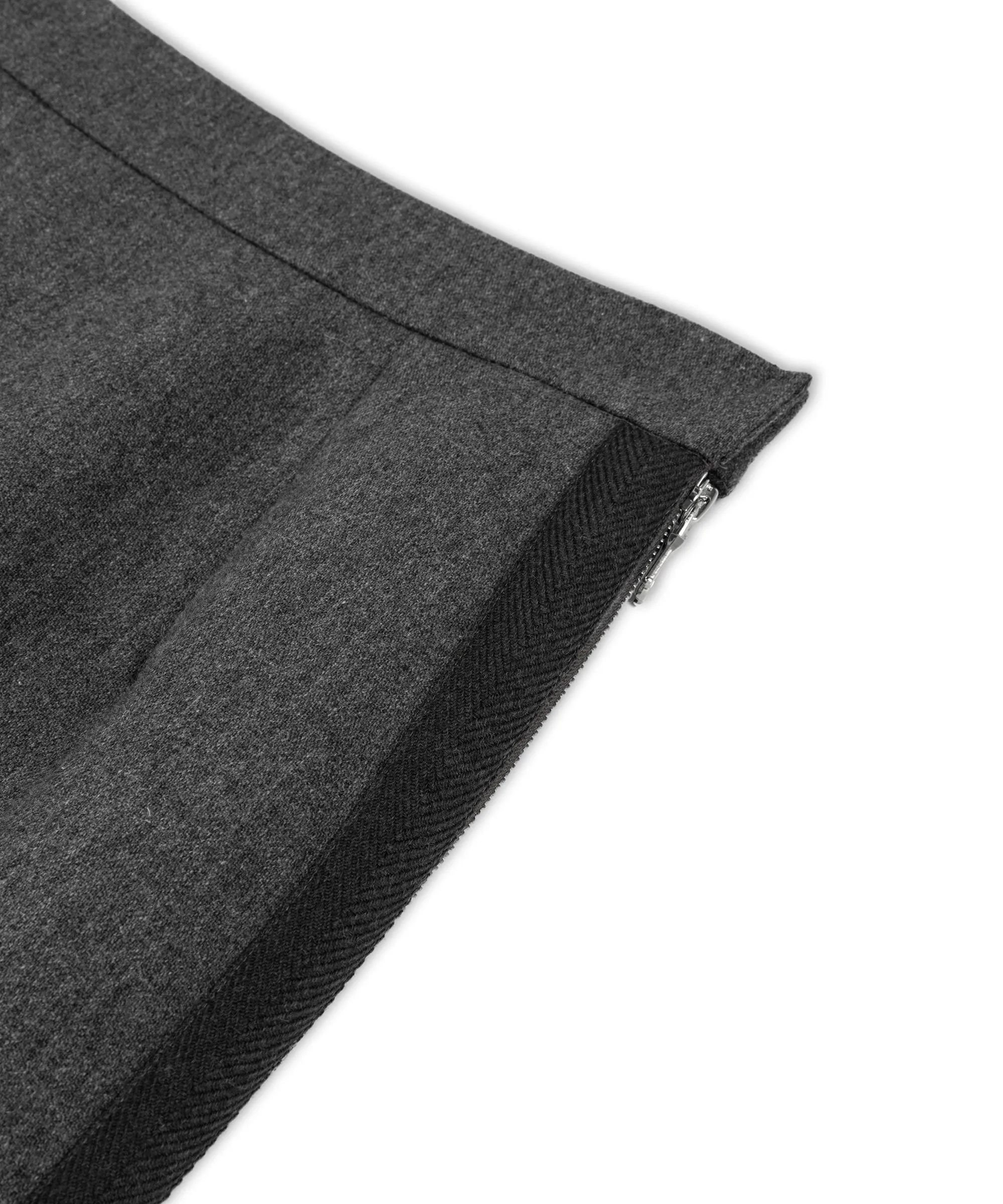 Machka Wool Side Zip Skirt Grey