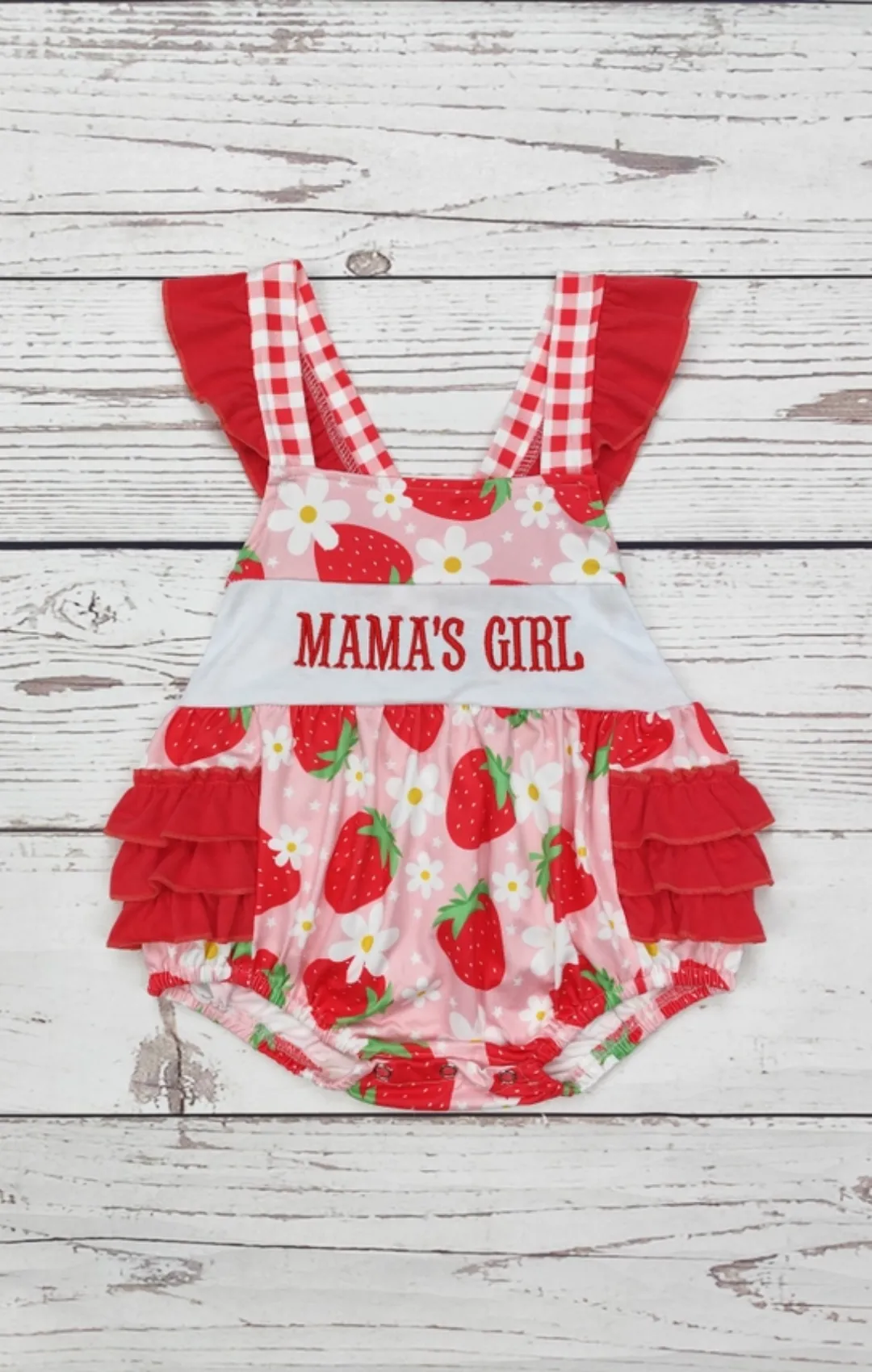 Mama's Girl Strawberry Bubble Romper