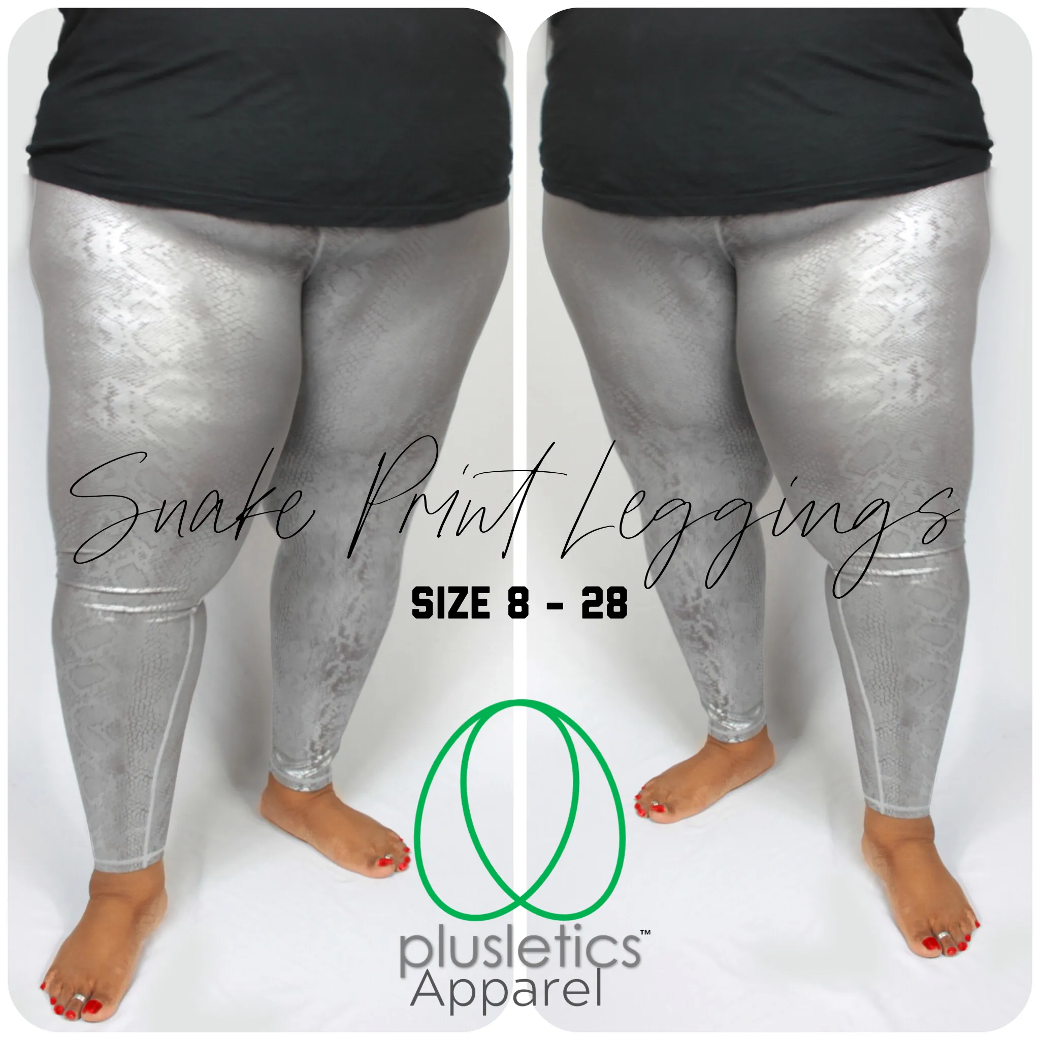 Mamba Snake Skin Leggings Silver