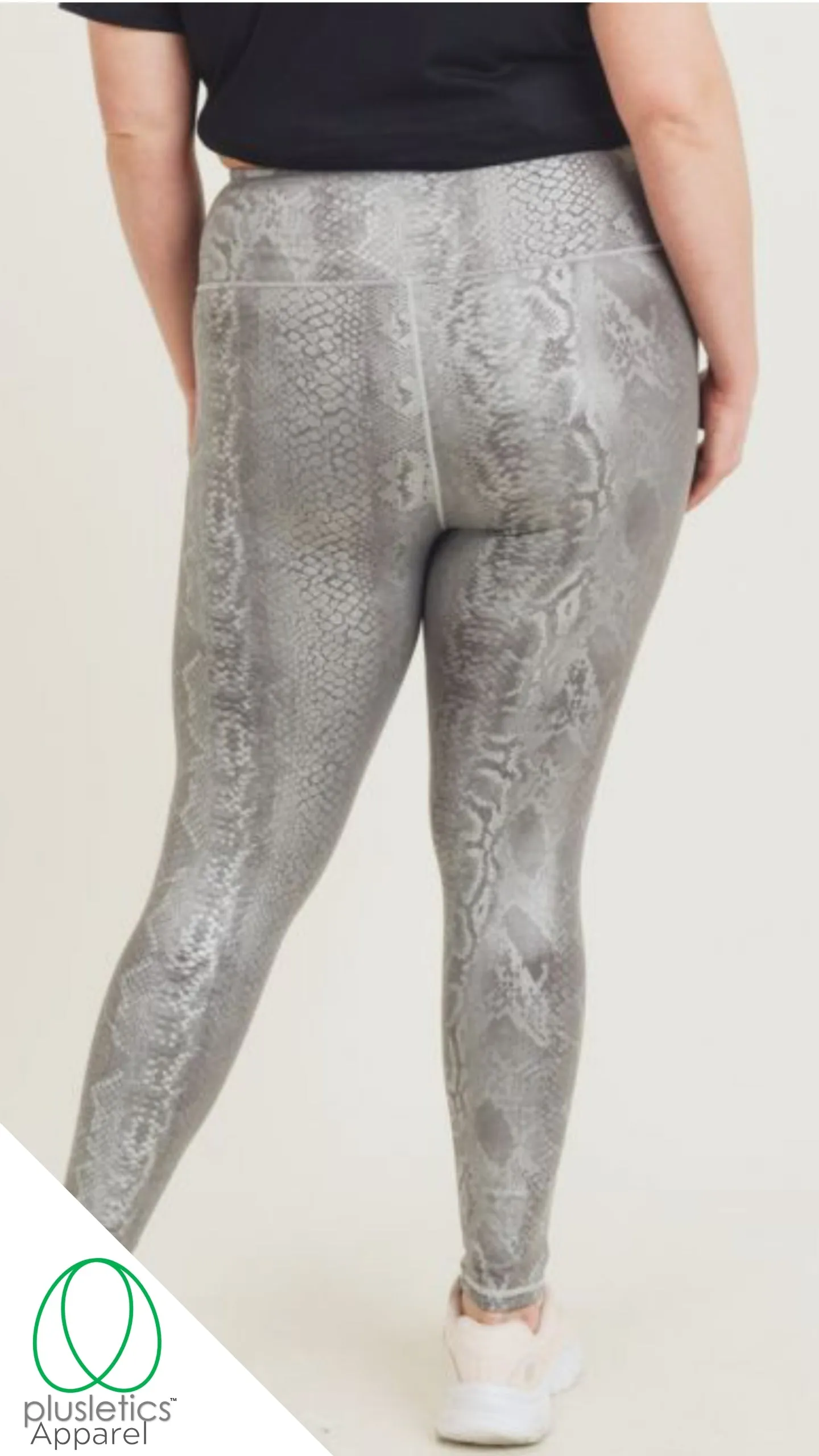 Mamba Snake Skin Leggings Silver