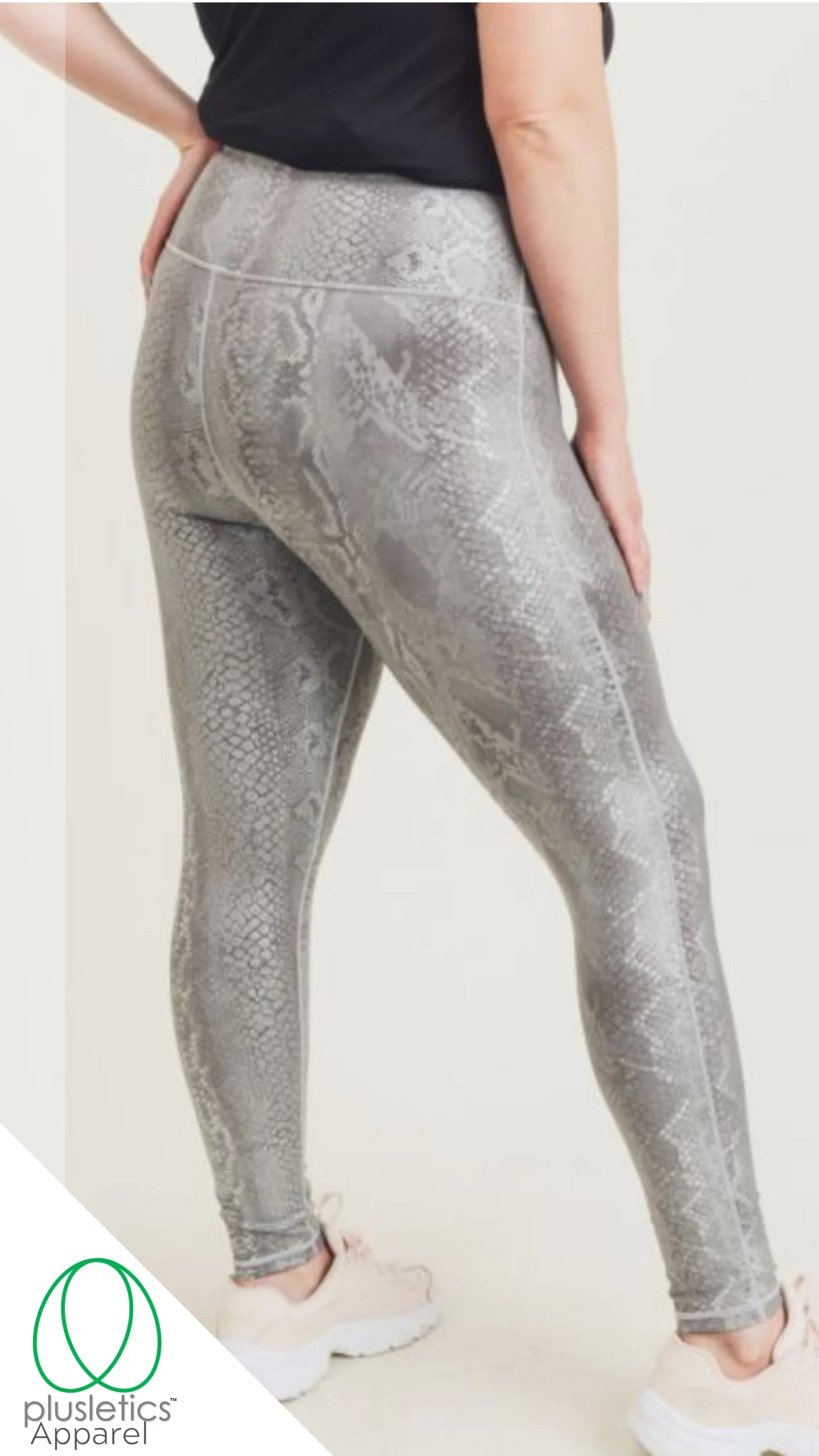 Mamba Snake Skin Leggings Silver