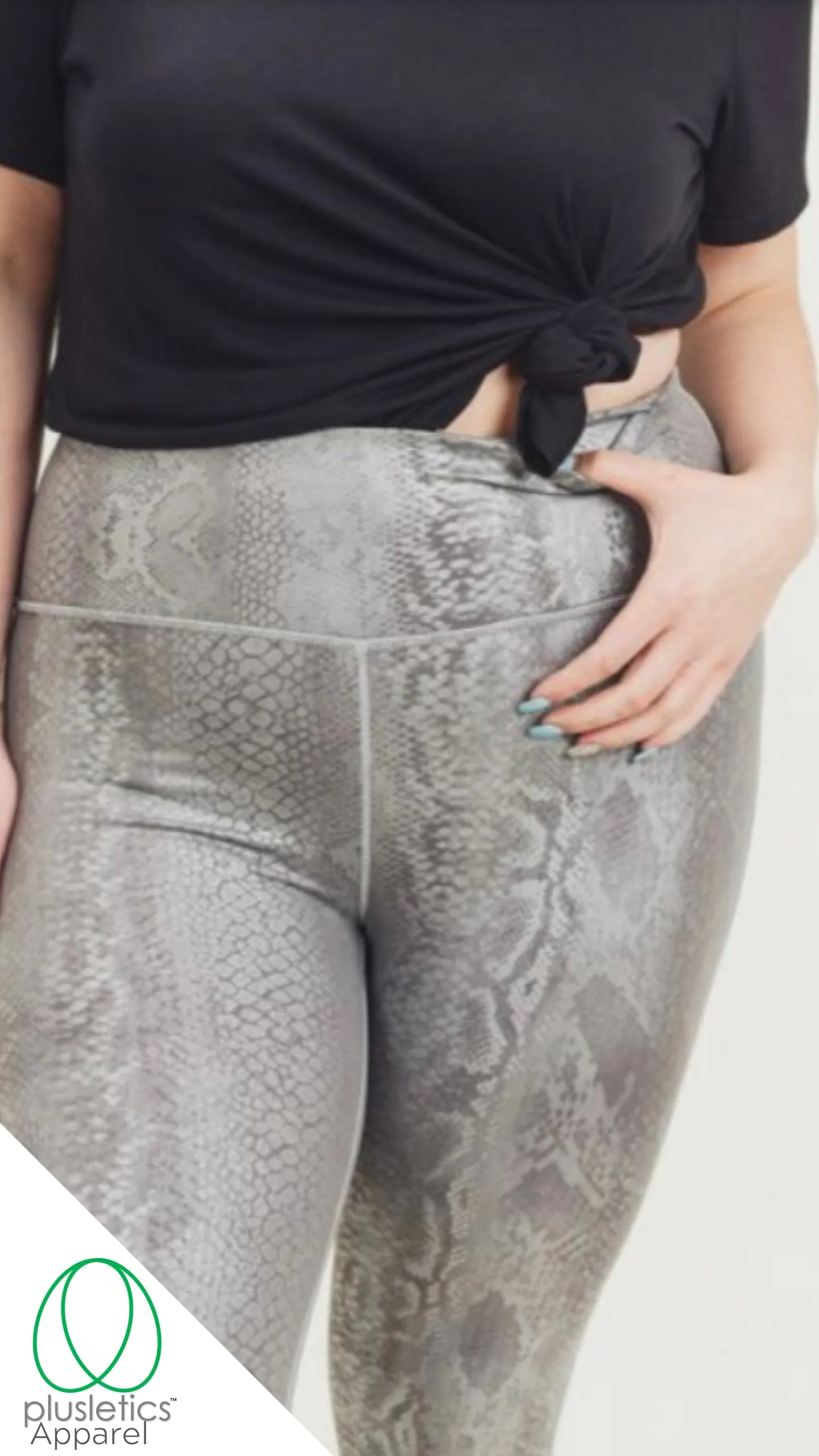 Mamba Snake Skin Leggings Silver