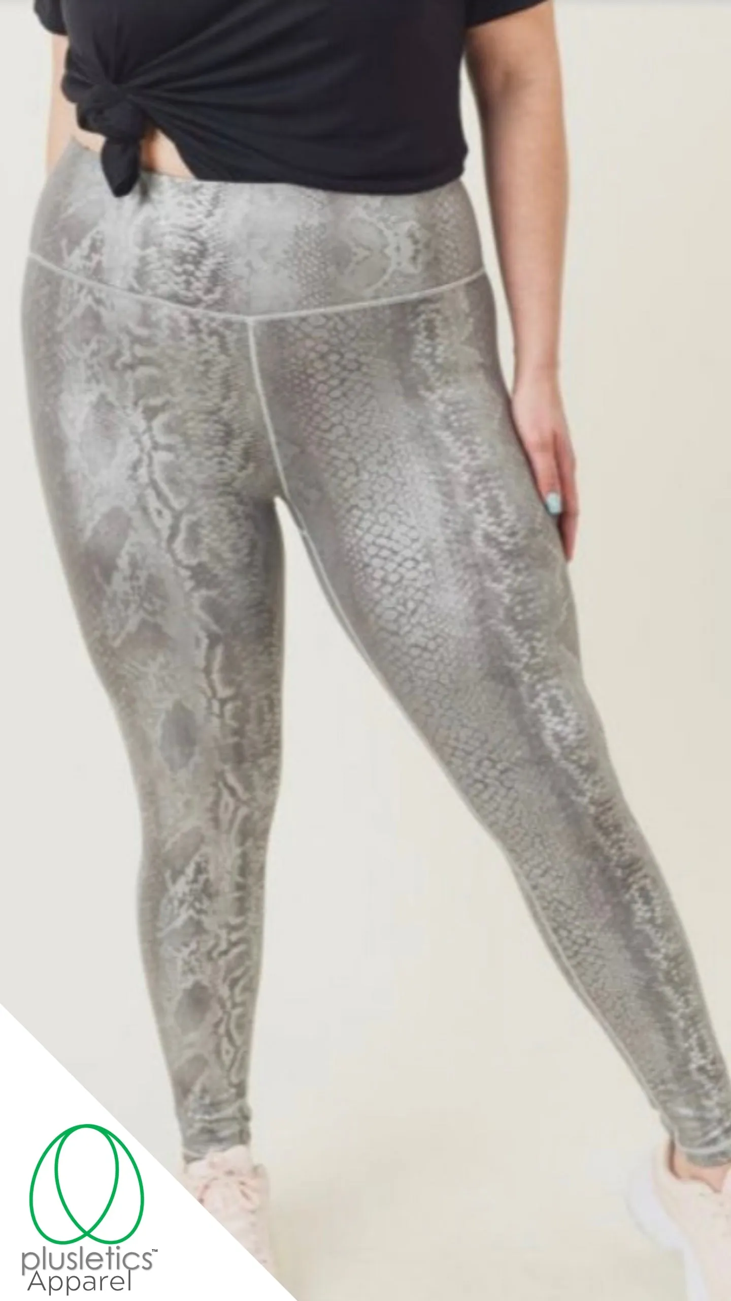 Mamba Snake Skin Leggings Silver