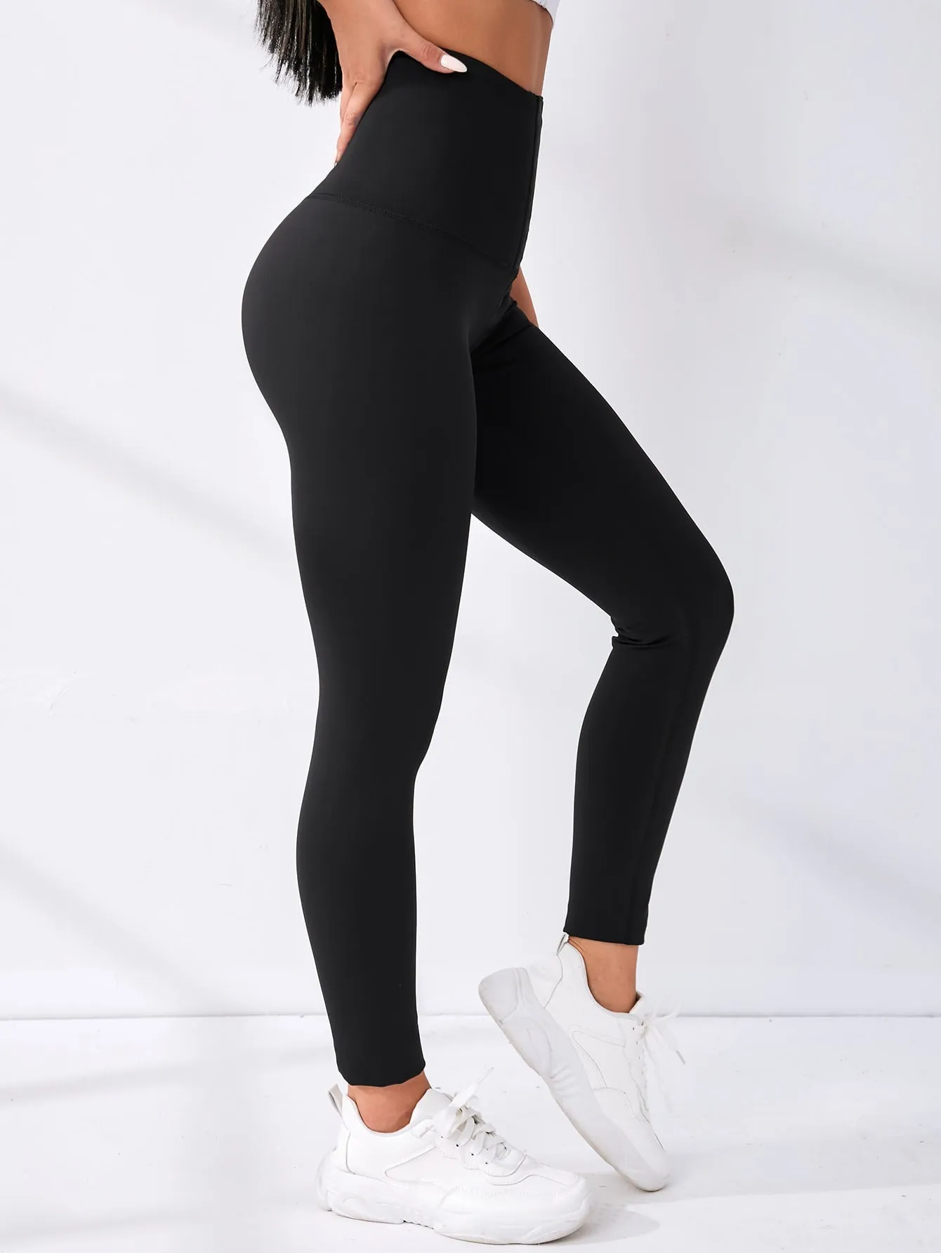 MARSHMELLOW Hook & Eye Wide Waistband Sports Leggings