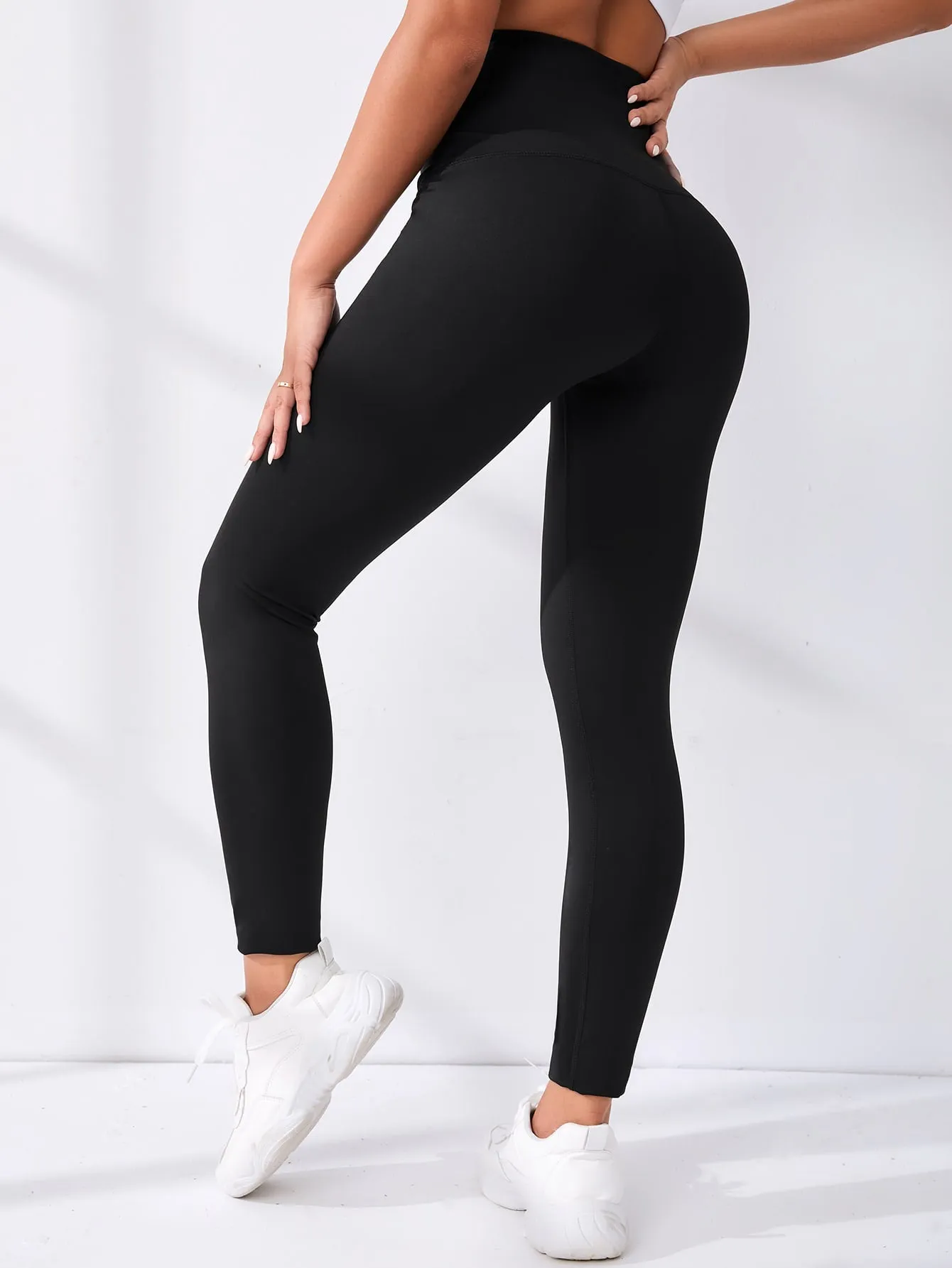 MARSHMELLOW Hook & Eye Wide Waistband Sports Leggings