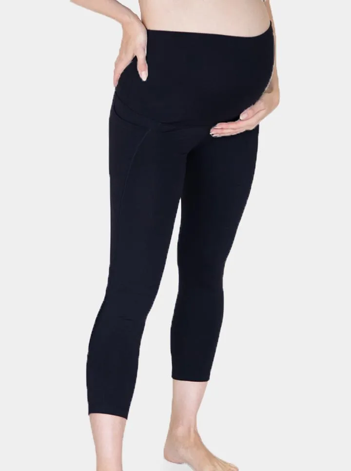 Maternity Workout 3/4 Length Leggings - Black