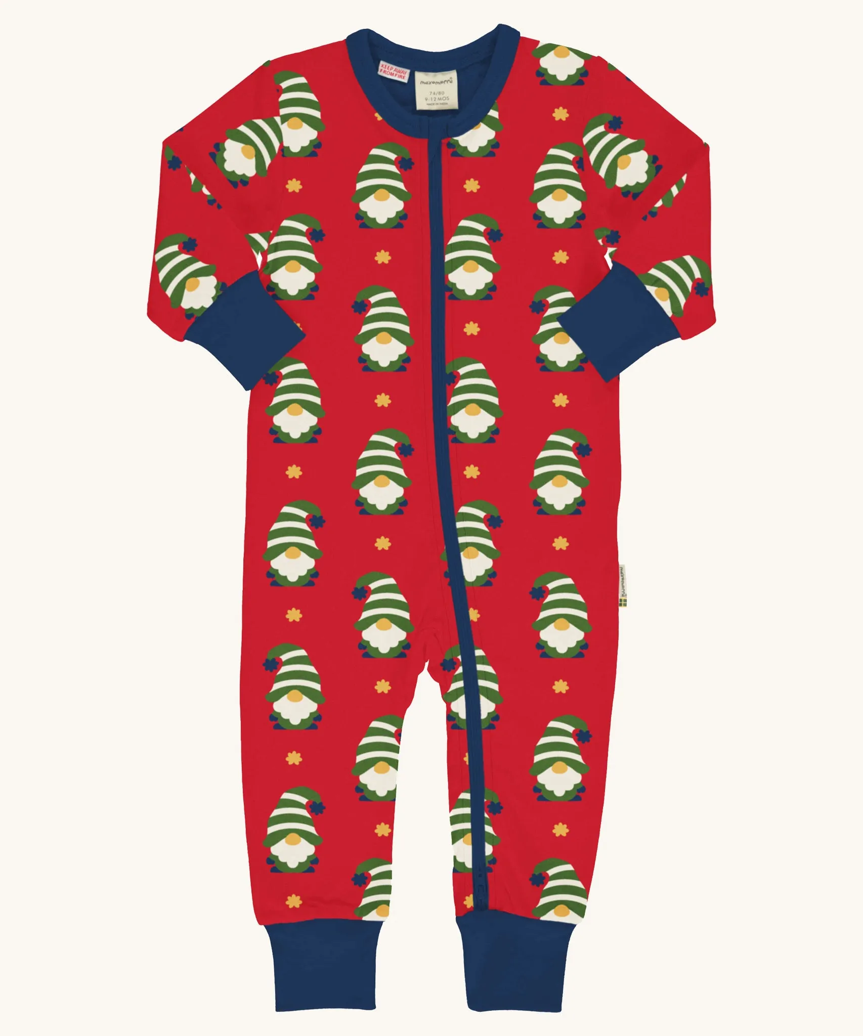 Maxomorra Swedish Santa Long Sleeve Rompersuit