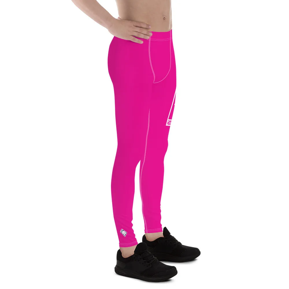 Men's Athletic Workout Leggings For Jiu Jitsu 003 - Hollywood Cerise