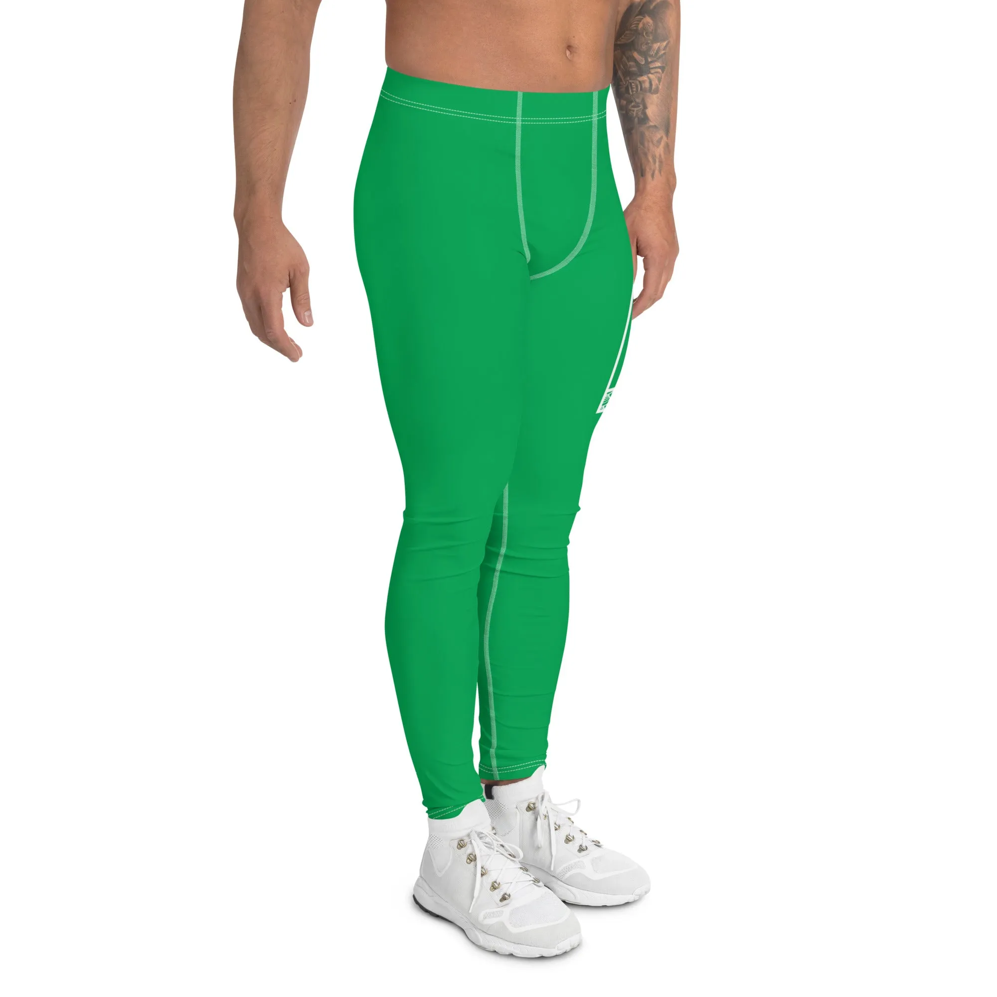 Men's Athletic Workout Leggings For Jiu Jitsu 009 - Jade