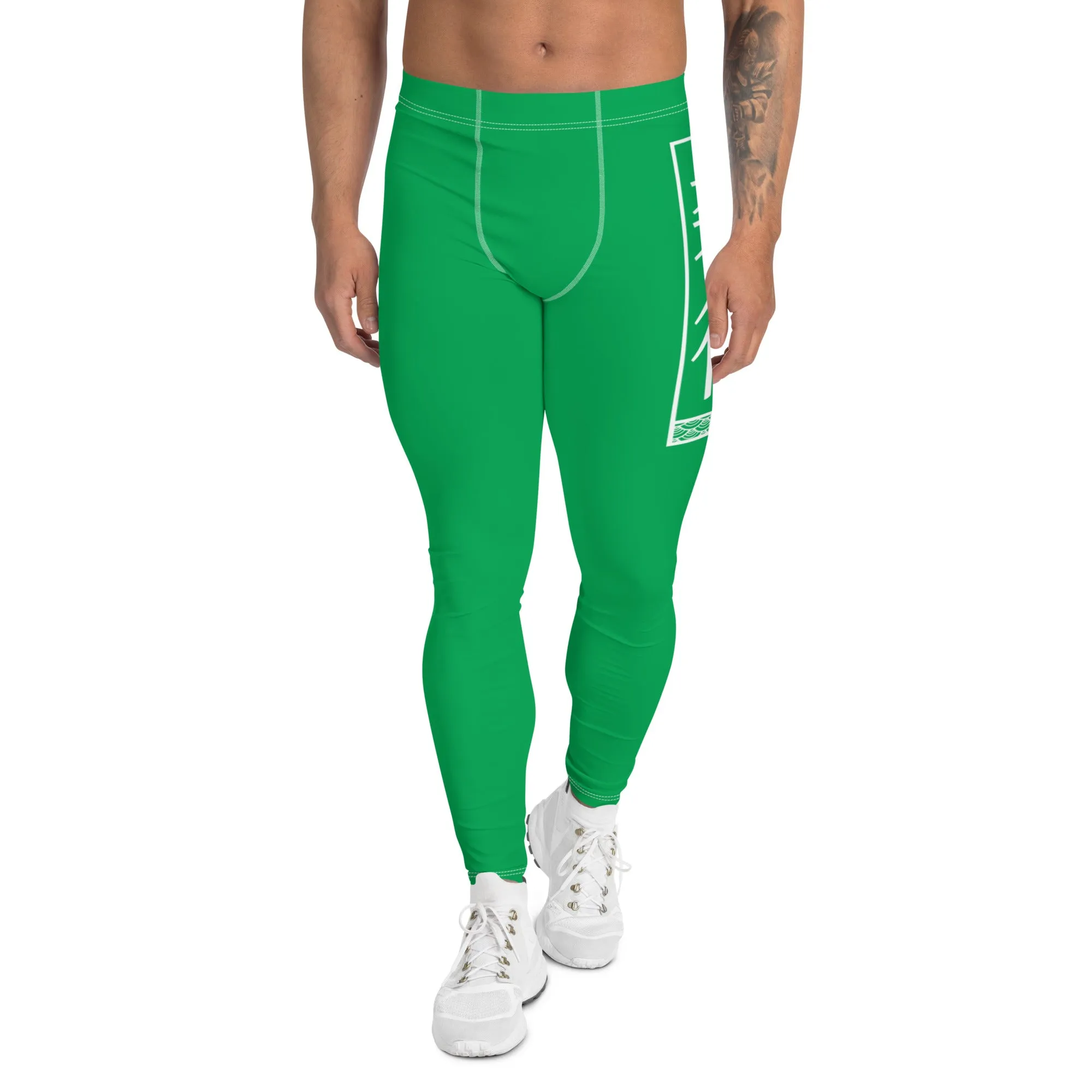 Men's Athletic Workout Leggings For Jiu Jitsu 009 - Jade