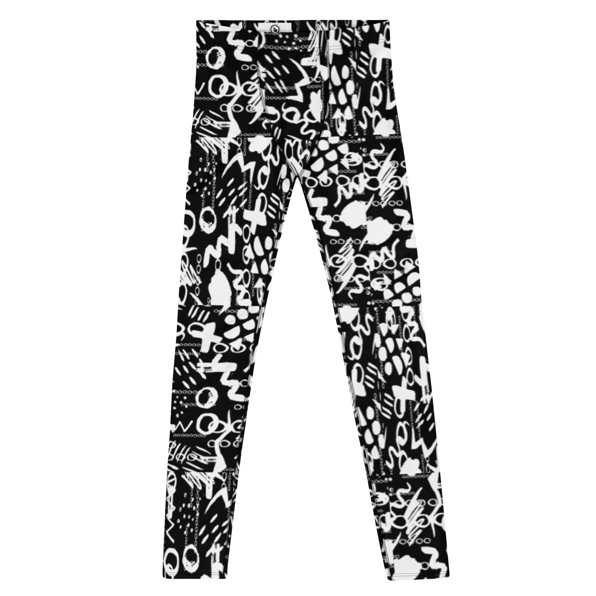 Men's Leggings, Black White Wrestling Tights, Gym Leggings, Gifts for Him, Yoga Leggings, Rave Pants, Festival Tights