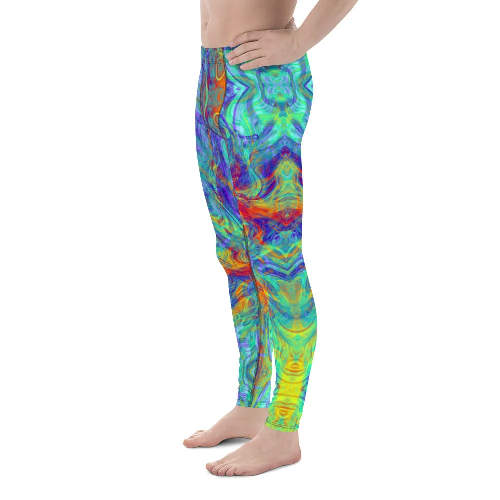 Men's Leggings, Multicolor, Men's Rave Pants, Festival Tights, Gym Leggings, Wrestling Pants, Unusual Gifts for Him, Yoga Leggings