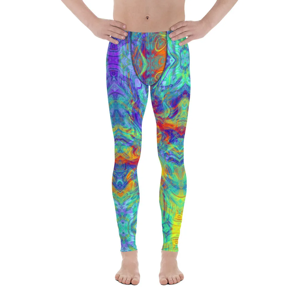 Men's Leggings, Multicolor, Men's Rave Pants, Festival Tights, Gym Leggings, Wrestling Pants, Unusual Gifts for Him, Yoga Leggings