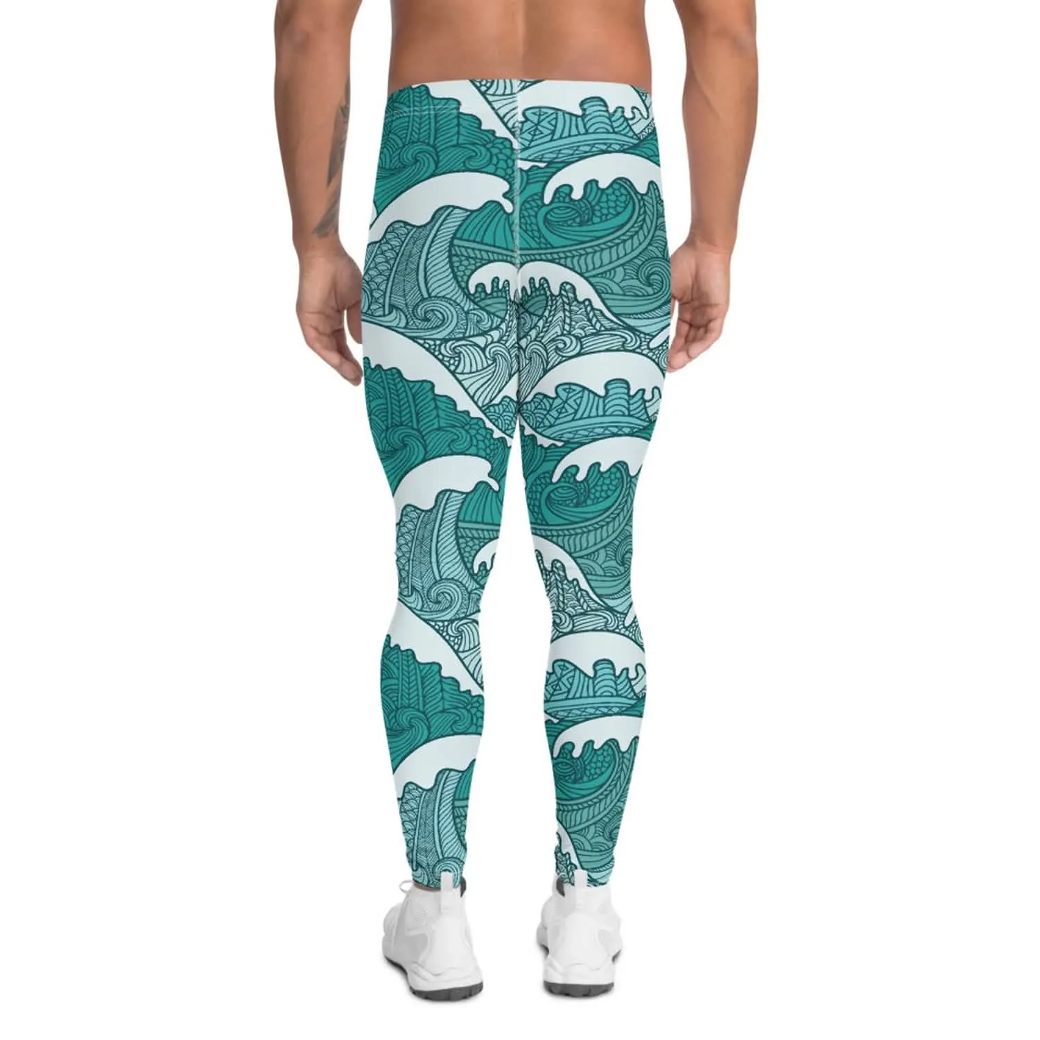 Men's Ocean Wave Performance Active Leggings