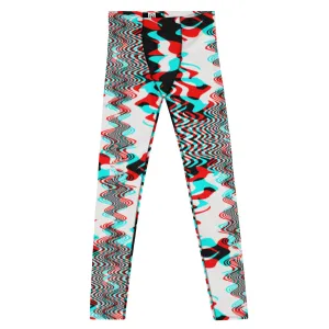 Men's Party Pants, Festival Tights, Psychedelic, Men's Leggings, Gym Leggings, Wrestling Tights, Printed Leggings, Yoga Leggings, Man Pants, Men's Leggings Waves Red Blue Black White