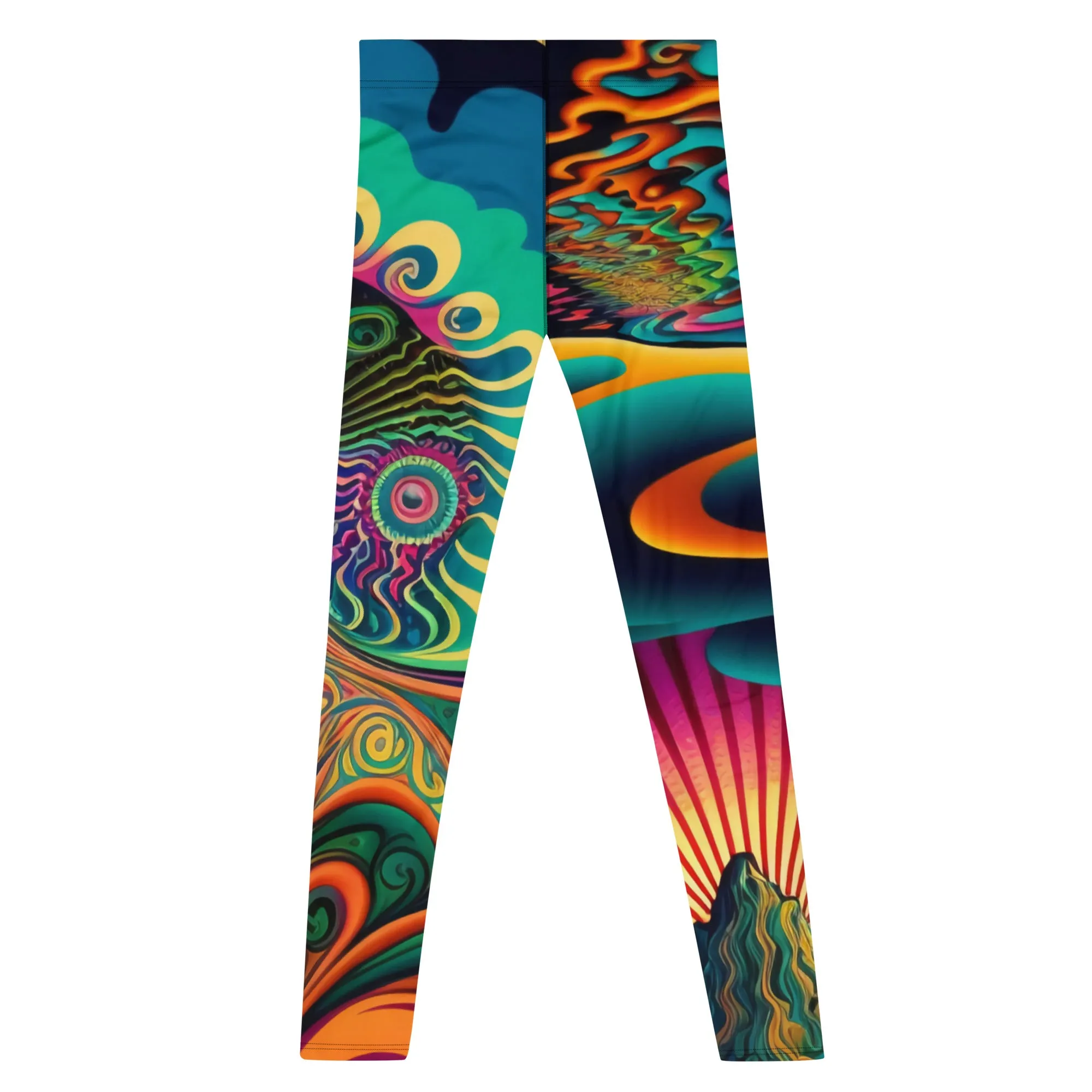 Men’s Psychedelic Print Leggings – Bold, Vibrant, and Ready to Stand Out