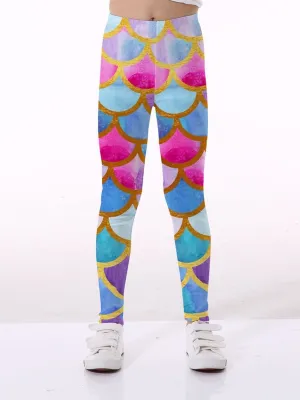 Mermaid Pattern Printed Leggings