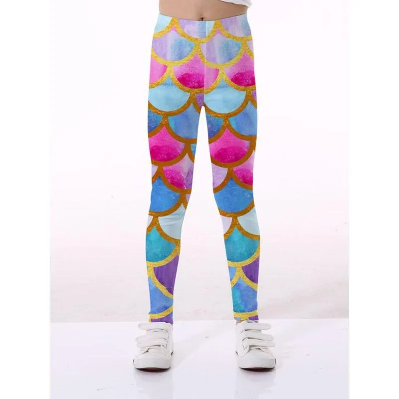 Mermaid Pattern Printed Leggings