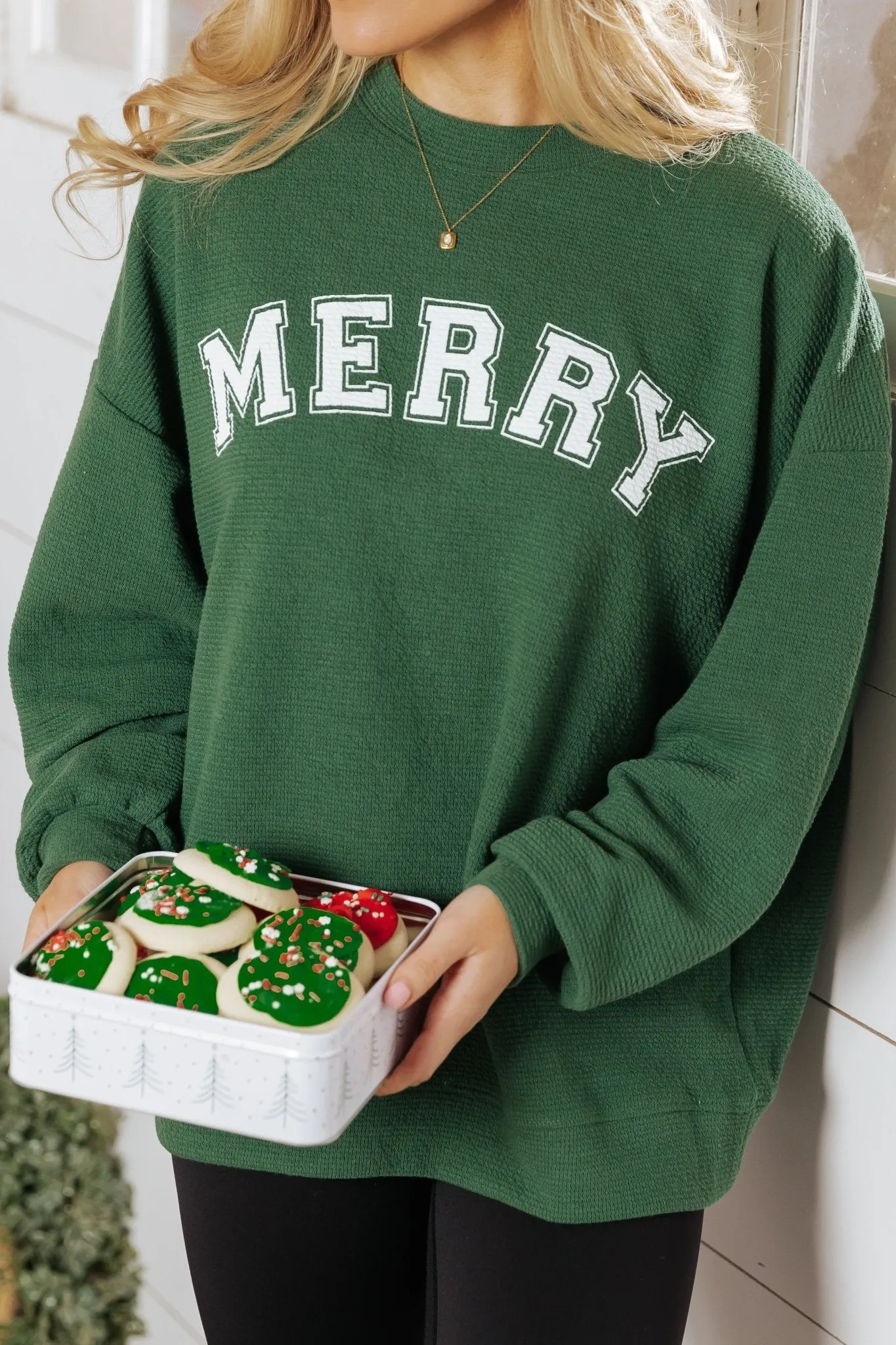 Merry Green Graphic Sweatshirt - FINAL SALE