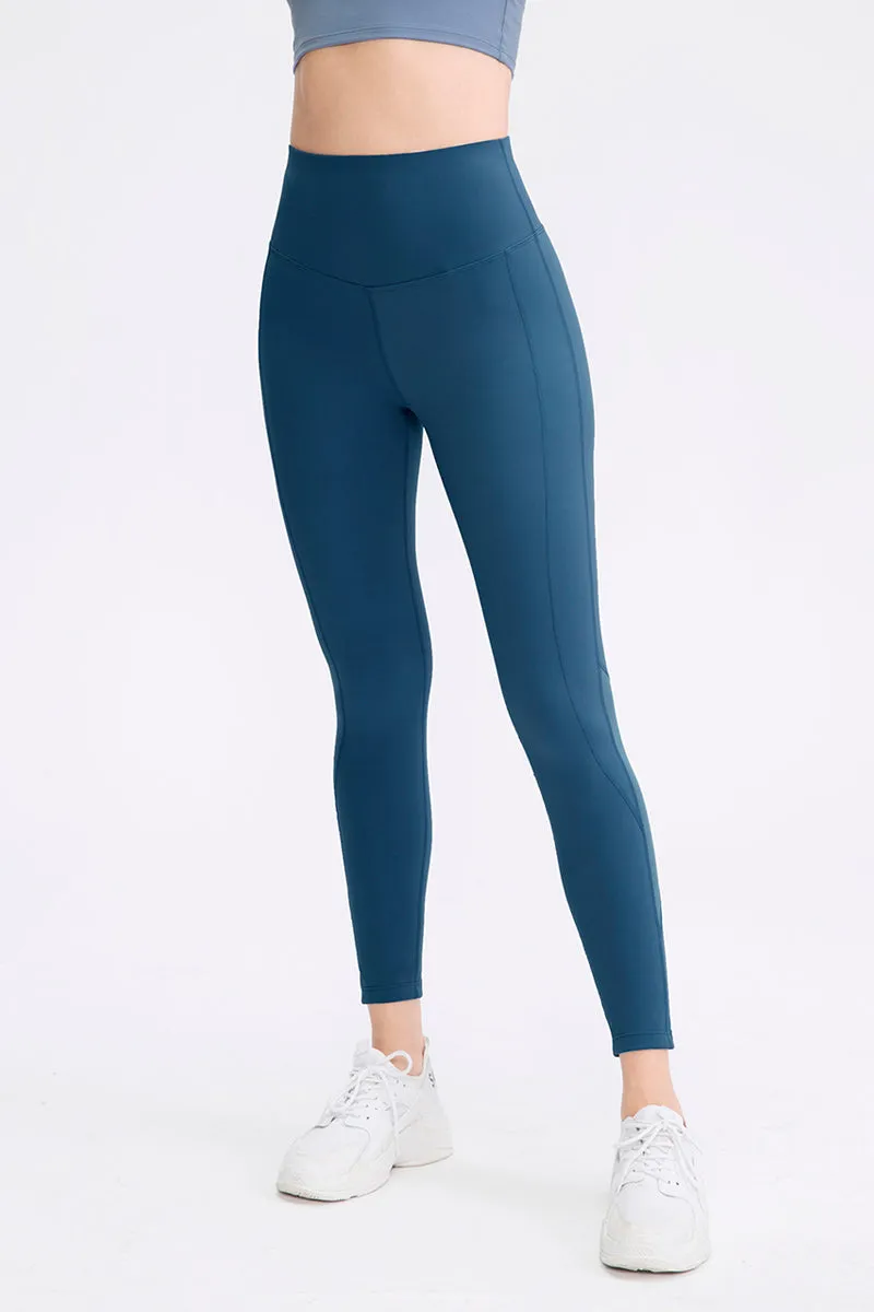 Mesh Insert High-Rise Ankle Leggings