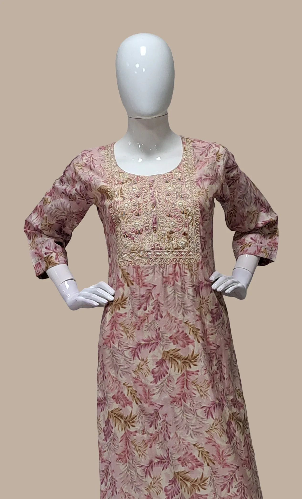 Mink Embroidered Kurti Top