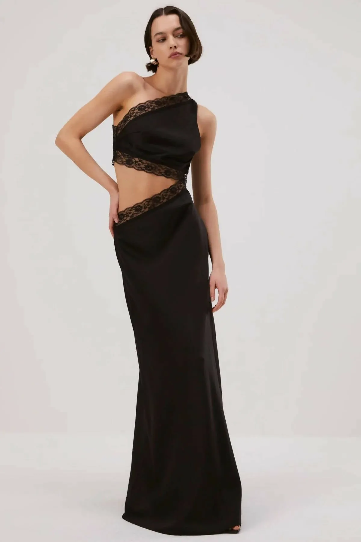 Misha Collection Jillian Silk Maxi Dress in Black