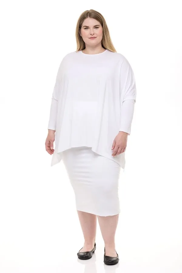 MODAL PENCIL SLIM SKIRT (WHITE)