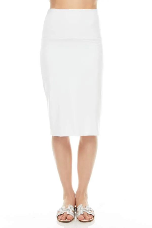 MODAL PENCIL SLIM SKIRT (WHITE)