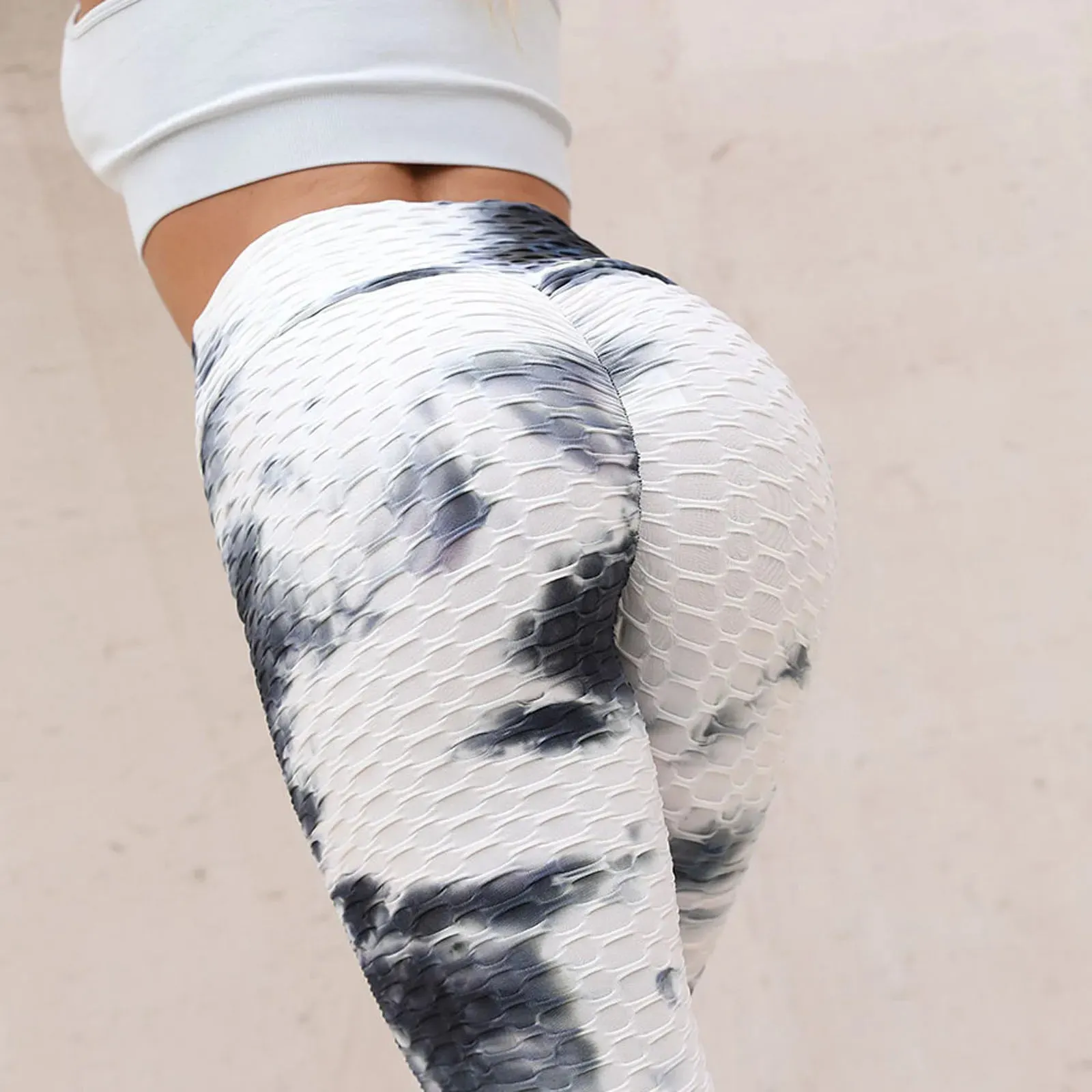 Modern Slim Hip Lifting Tie-Dye Yoga Plus Size Exercise Bottom Leggings