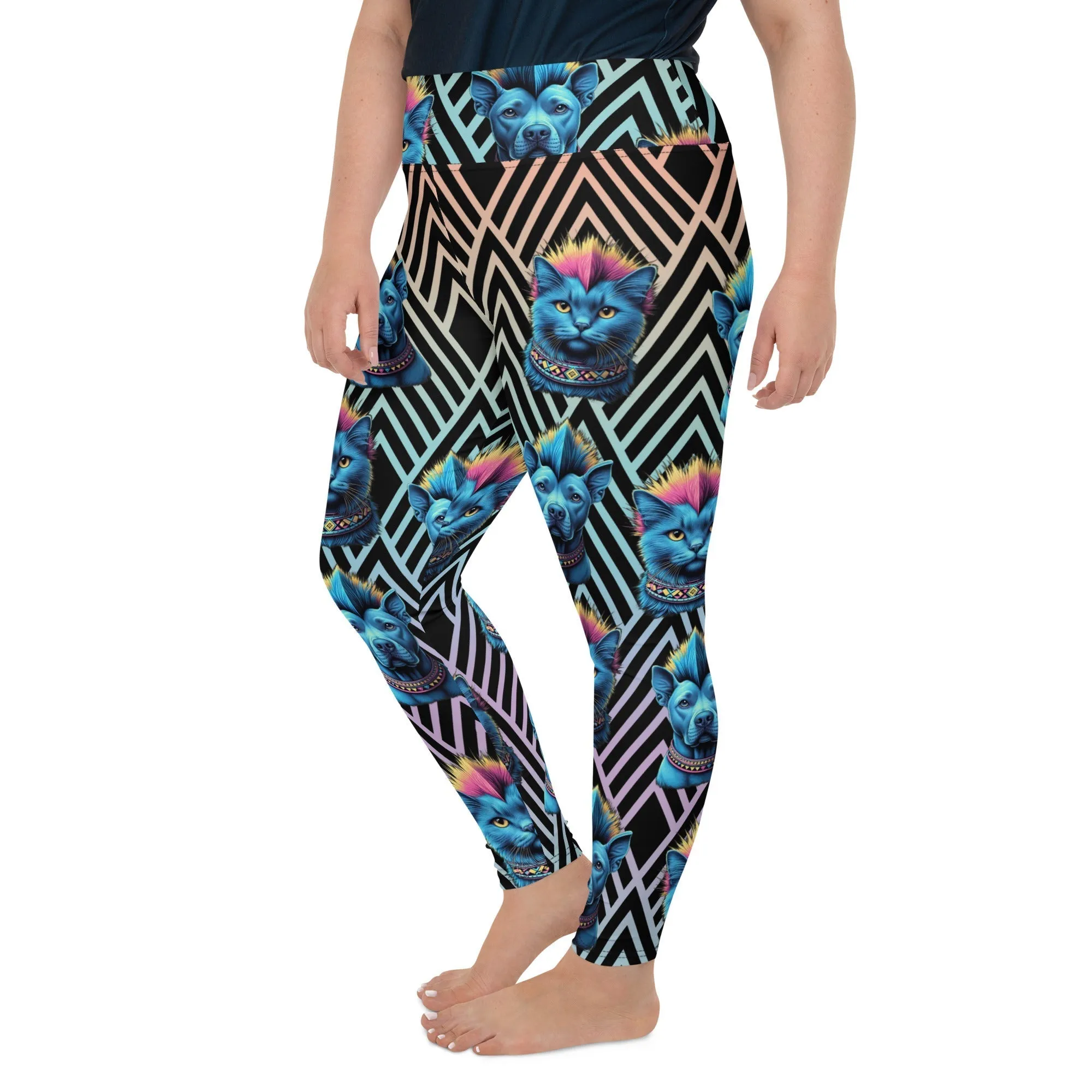 Mohawk Cats & Dogs Plus Size Leggings