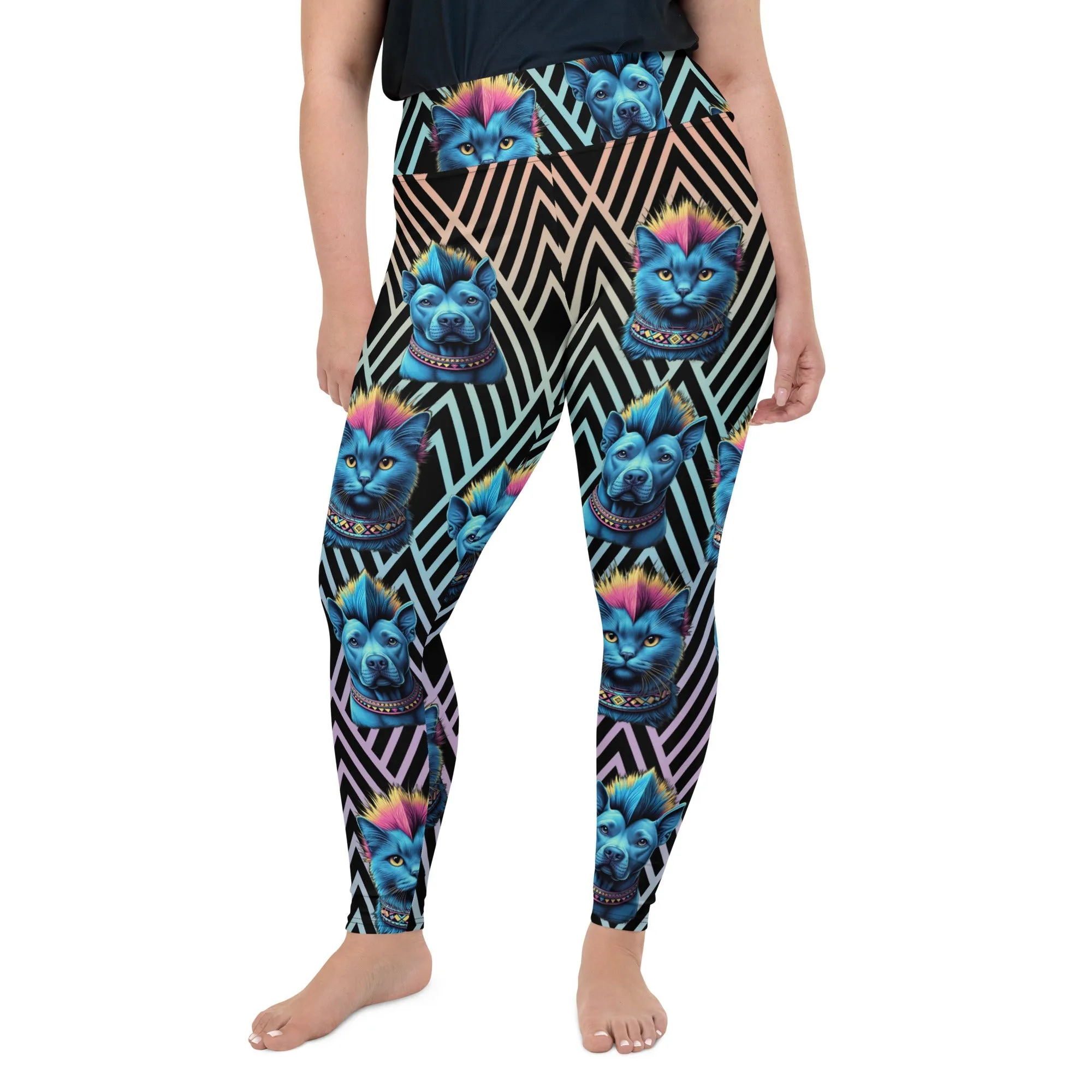 Mohawk Cats & Dogs Plus Size Leggings