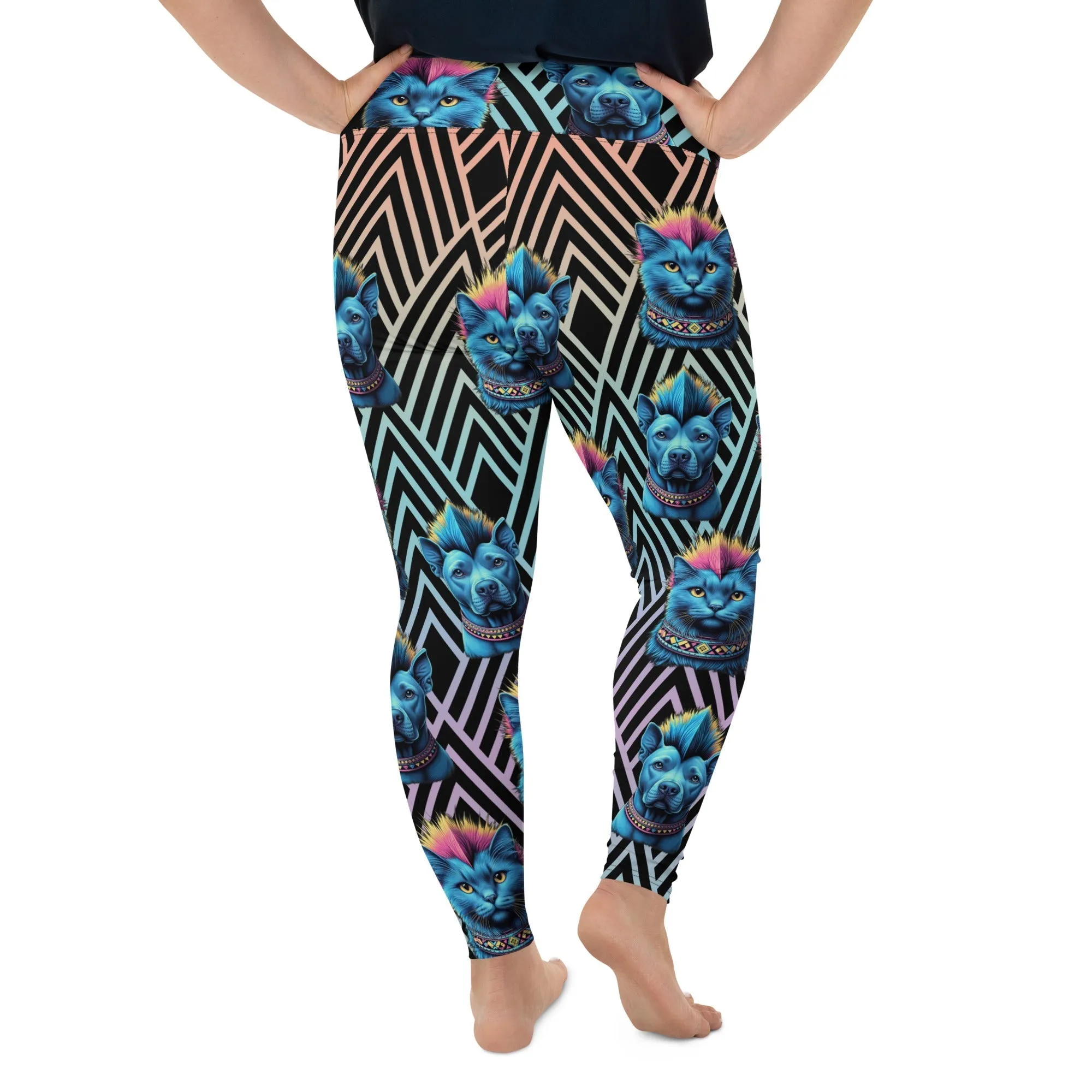 Mohawk Cats & Dogs Plus Size Leggings