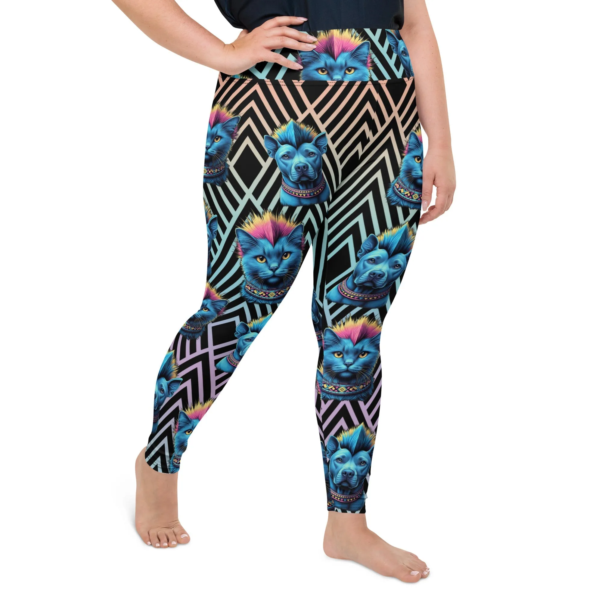 Mohawk Cats & Dogs Plus Size Leggings