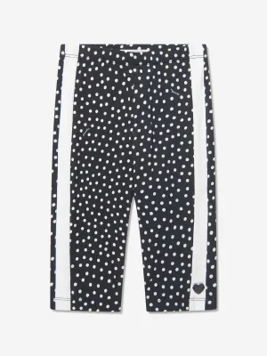 Monnalisa Girls Polka Dot Leggings in Black