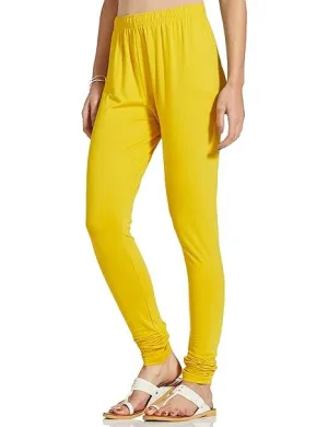 Mustered Cotton Blend Churidar Leggings For Women